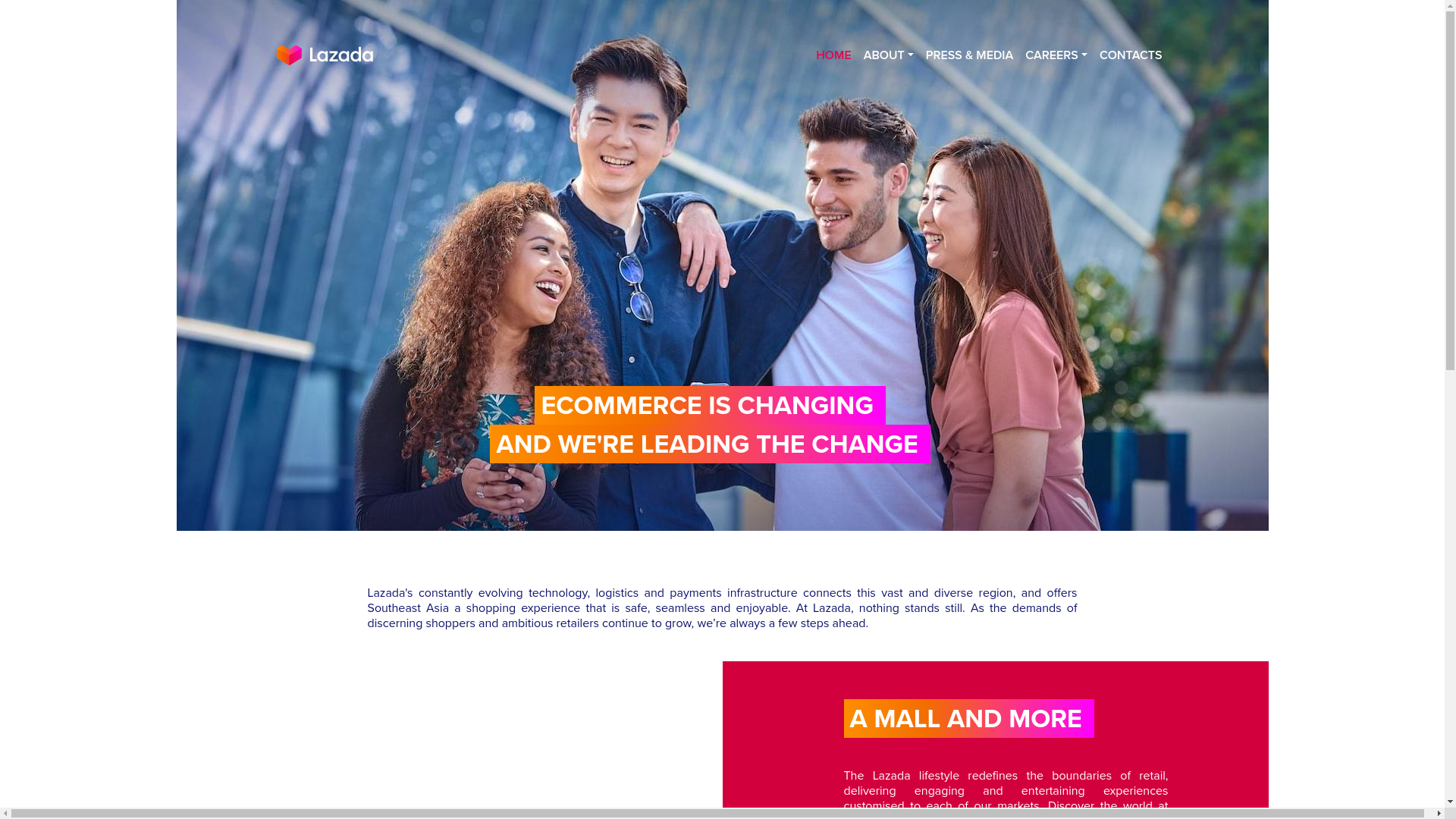 website screenshot of https://lazada.com/
