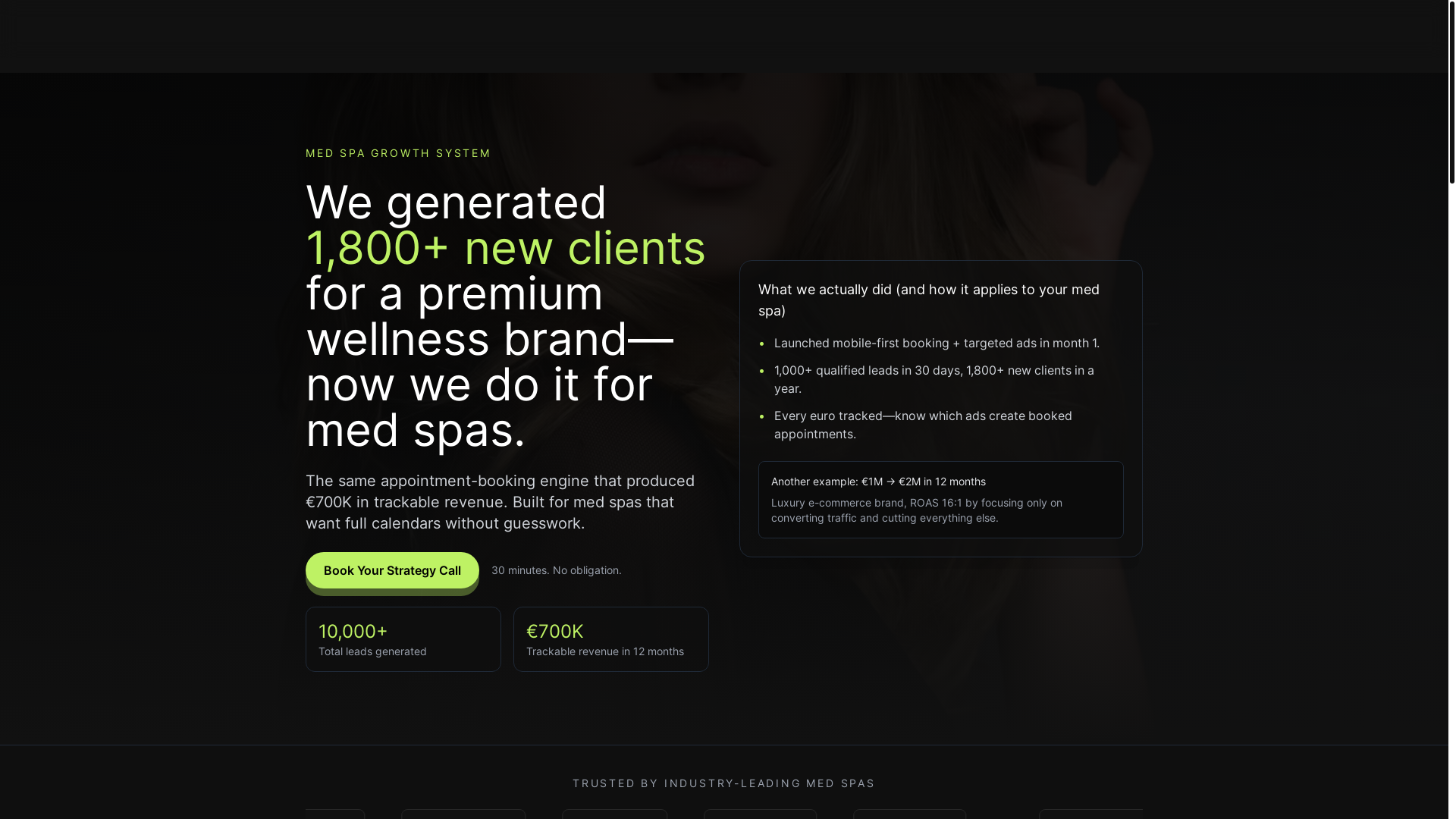 website screenshot of https://thebestlocalclickstudio.com/