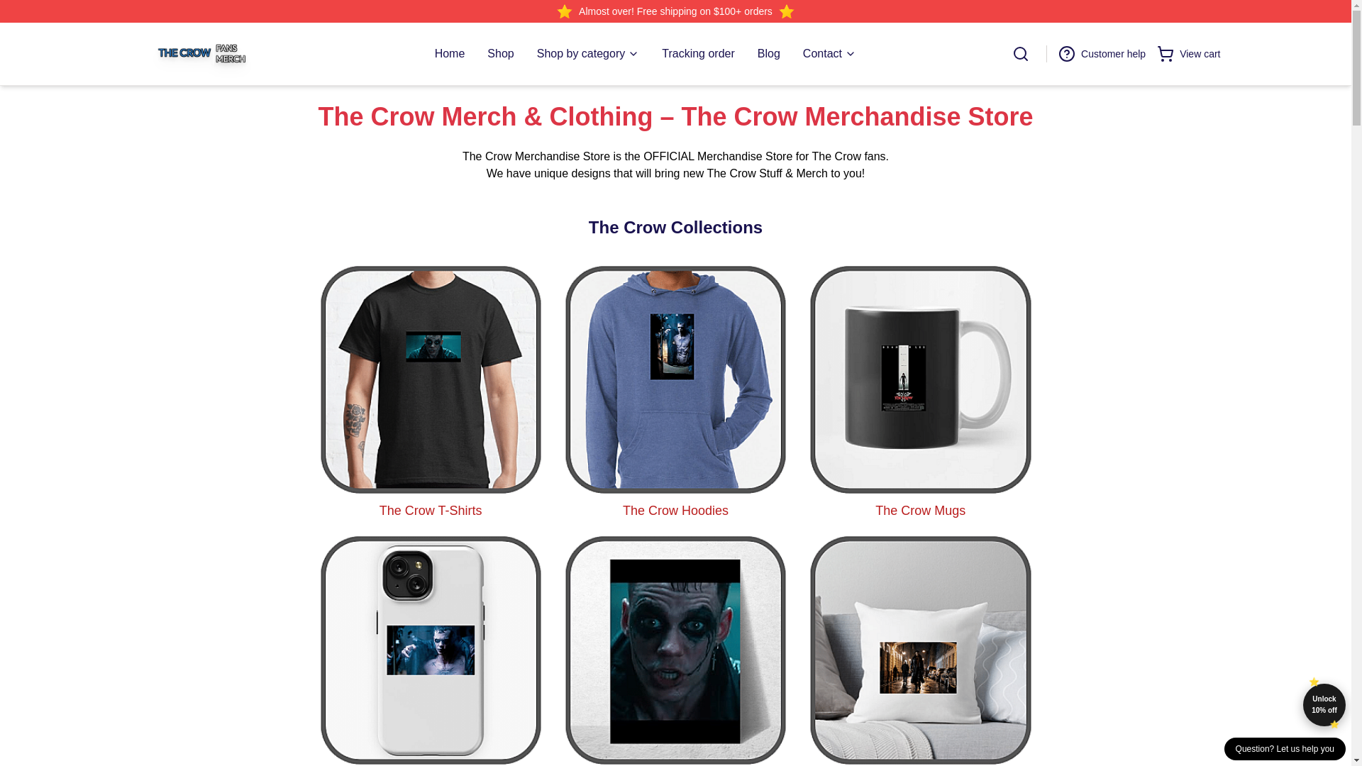 website screenshot of https://thecrowmerch.shop/