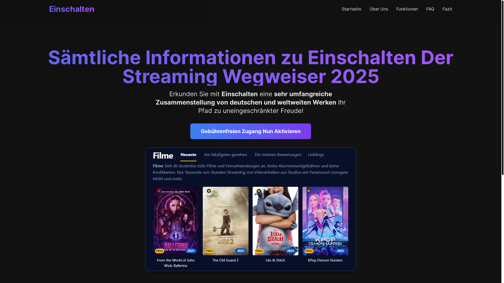 website screenshot of https://einschalten-ki8d.pages.dev/