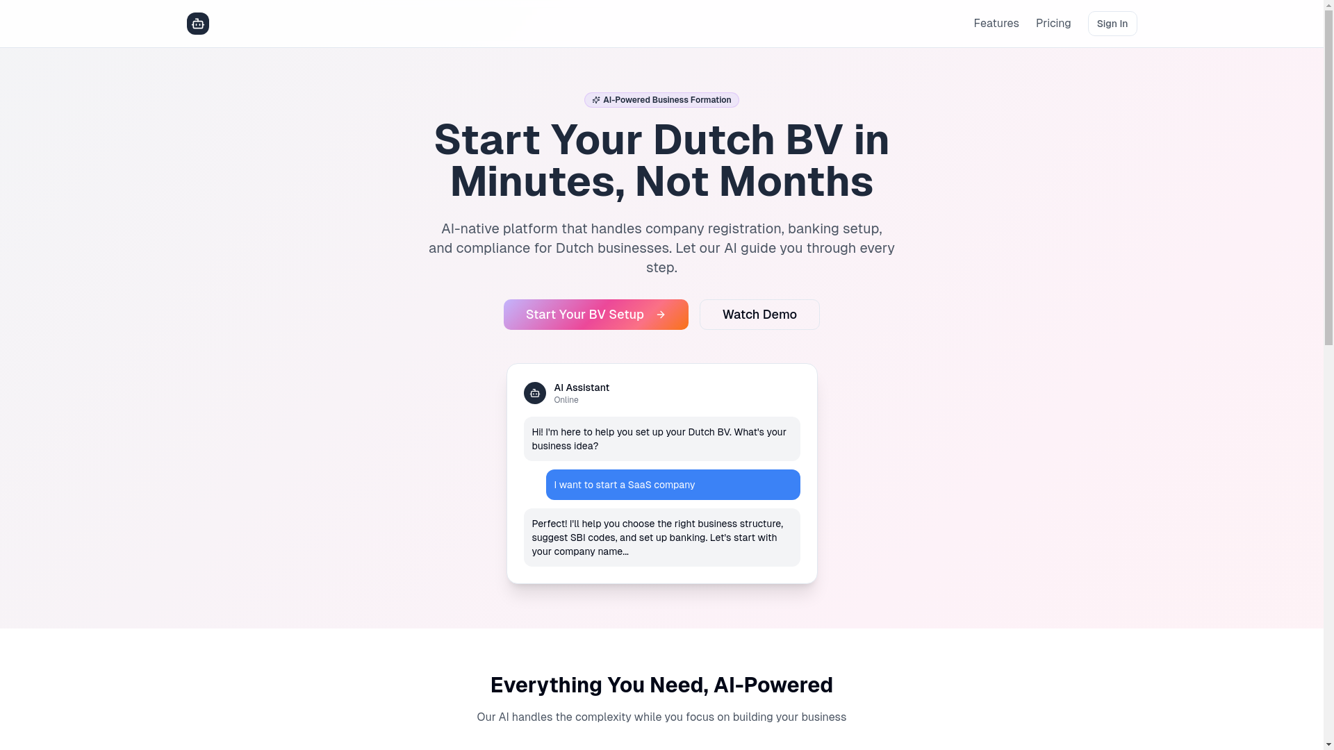 website screenshot of https://company-frontend.pages.dev/