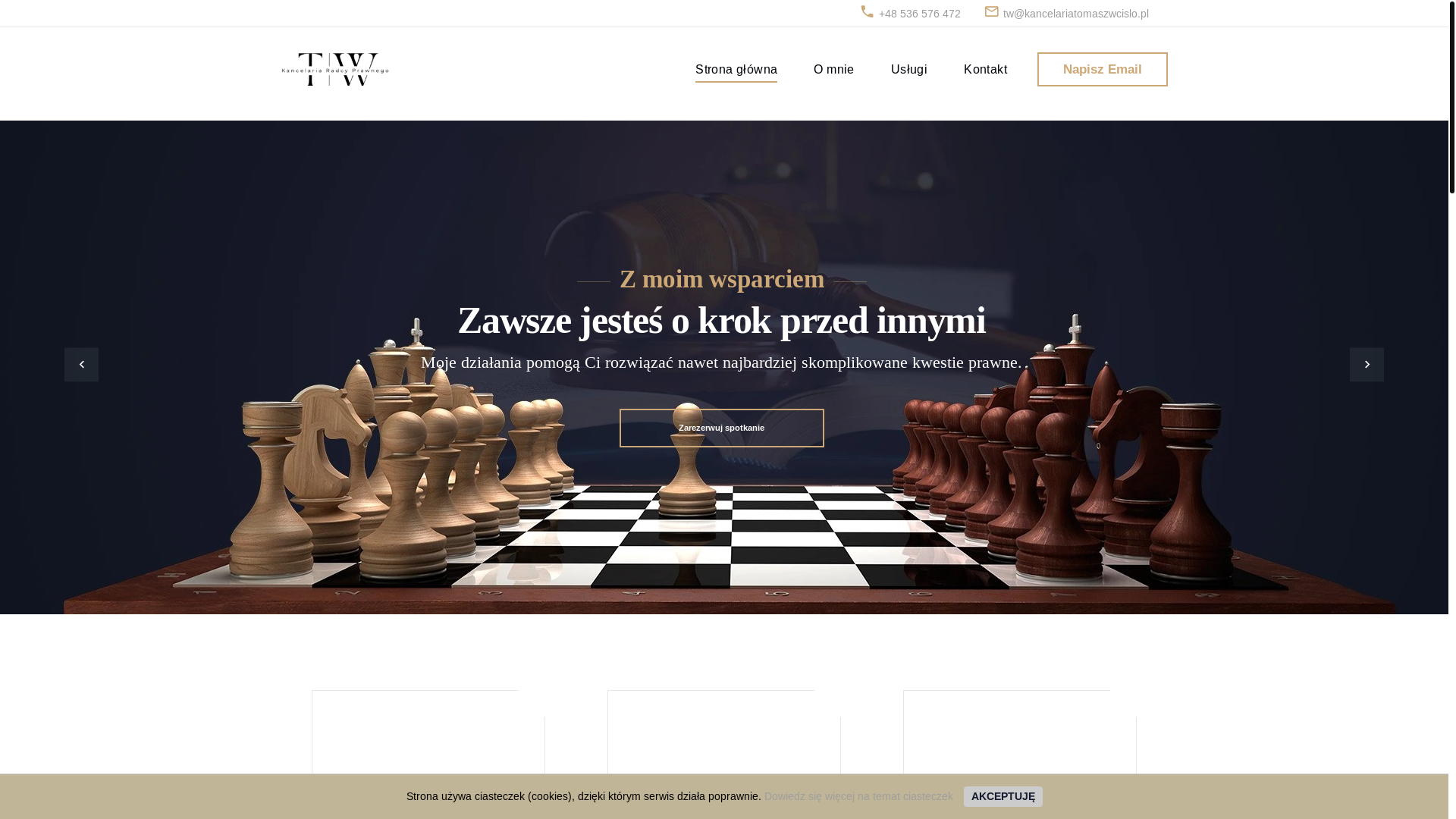 website screenshot of https://kancelariatomaszwcislo.pl/