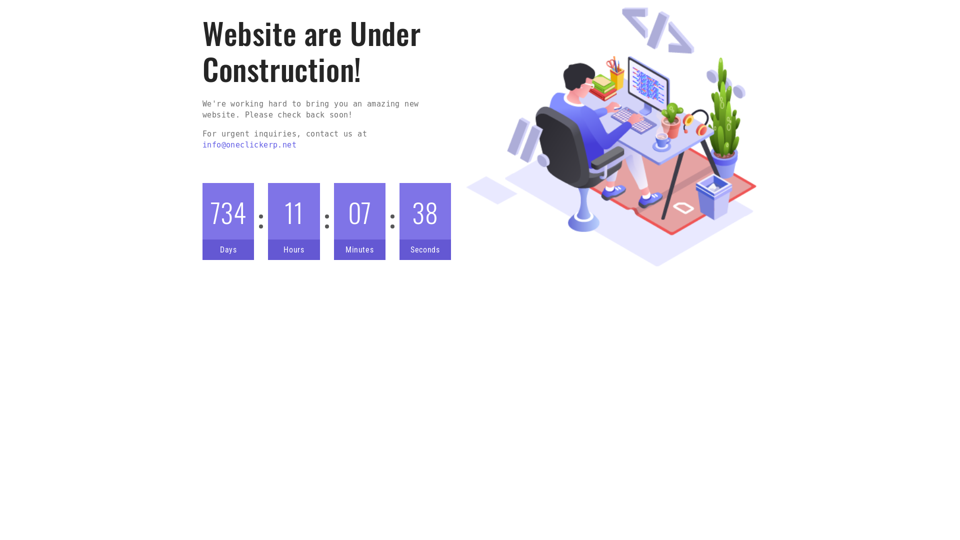 website screenshot of https://oneclickerp.net/