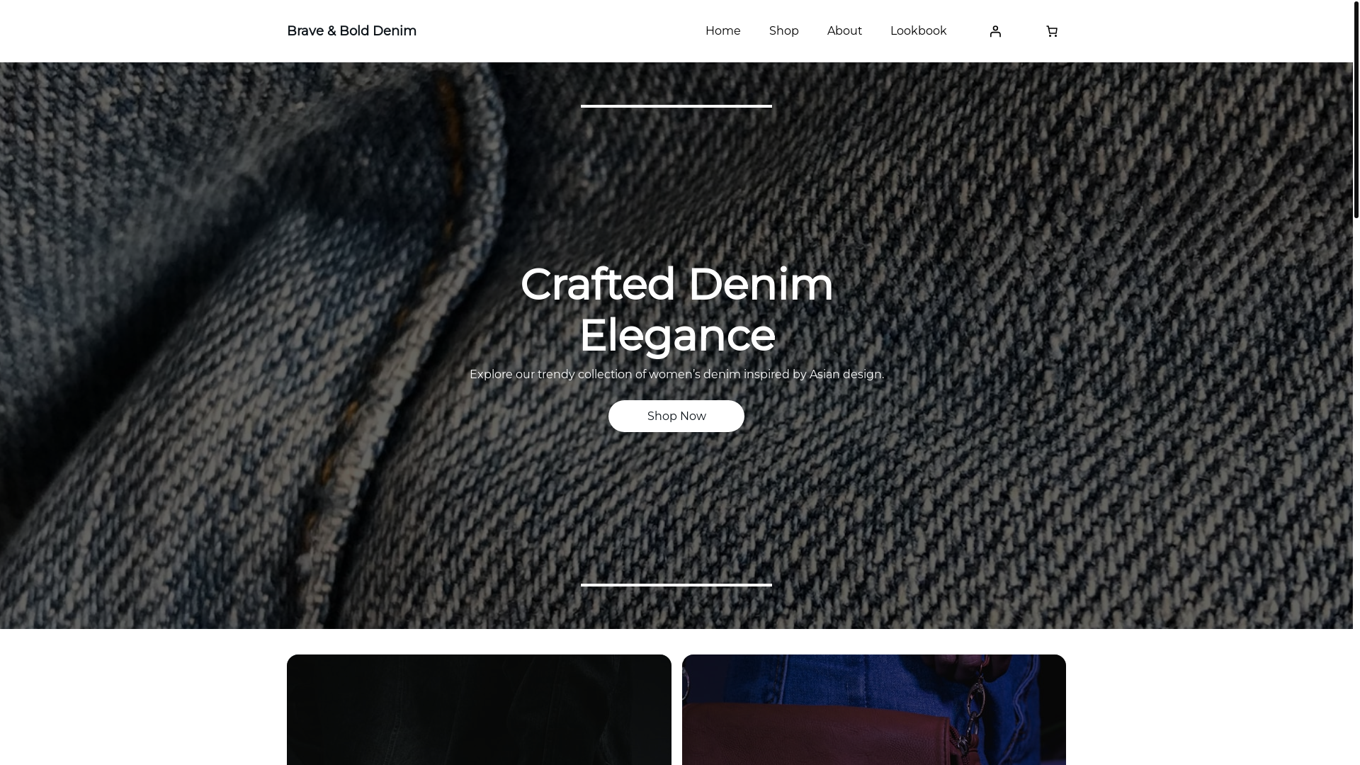 website screenshot of https://boldandbravedenim.com/