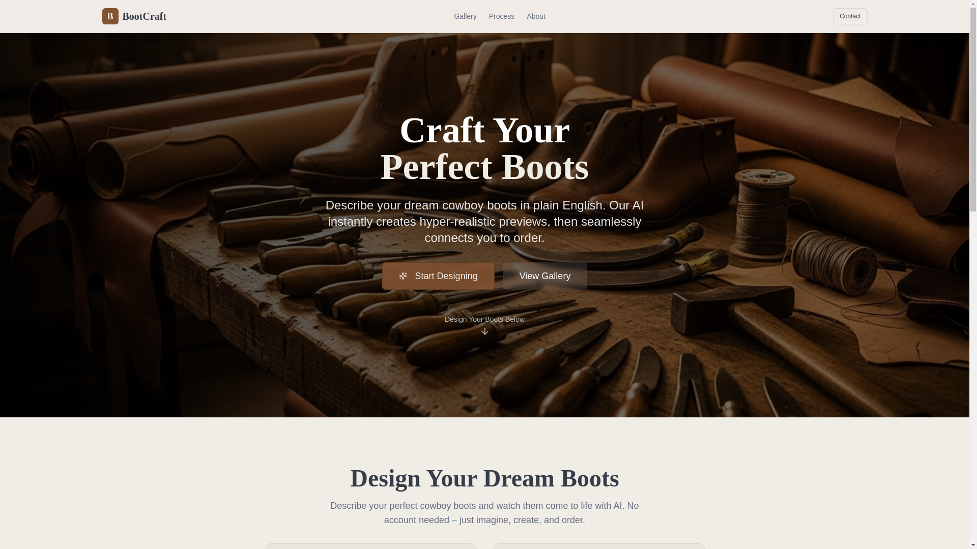 website screenshot of https://designyourboot.com/