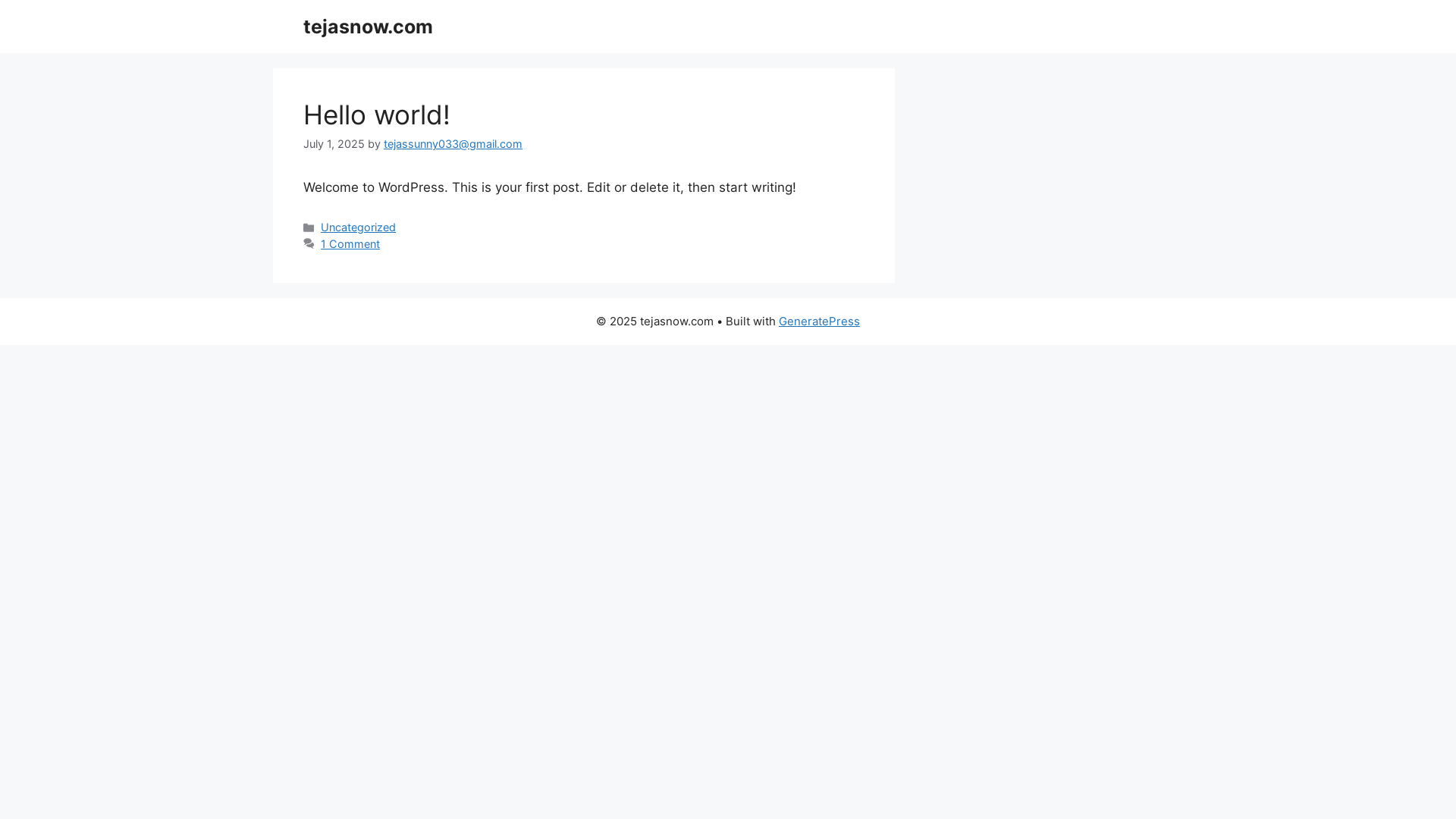 website screenshot of https://tejasnow.com/