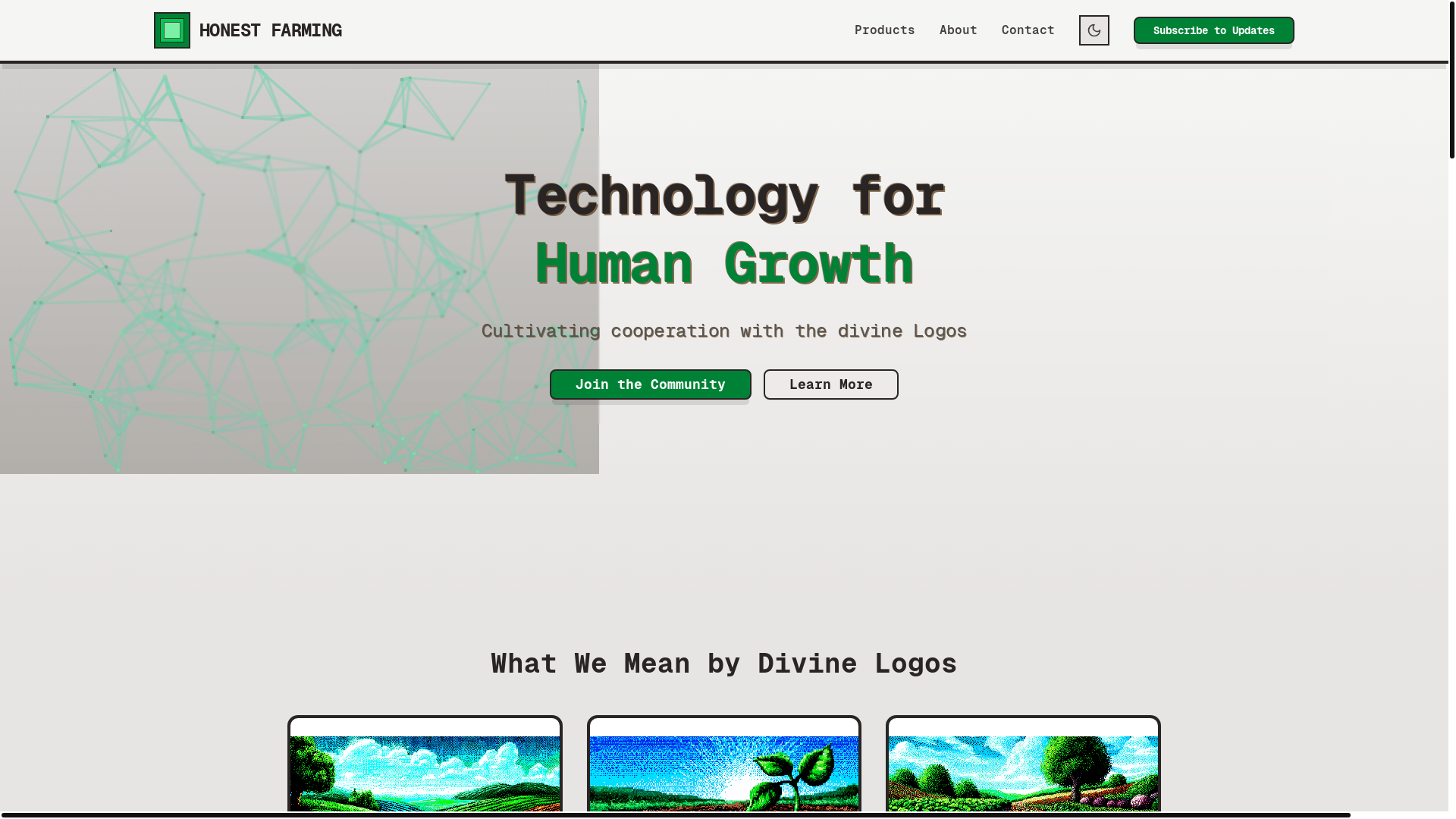 website screenshot of https://honestfarming.tech/