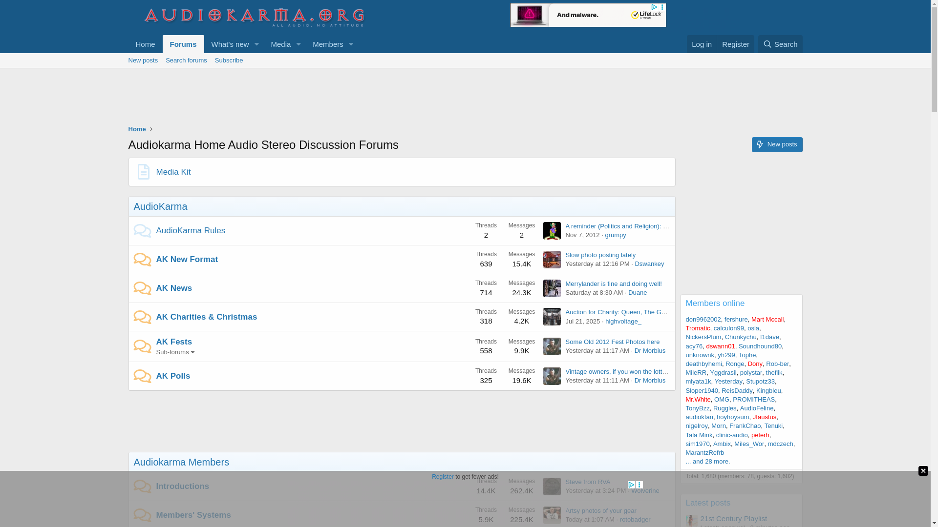 website screenshot of https://audiokarma.org/