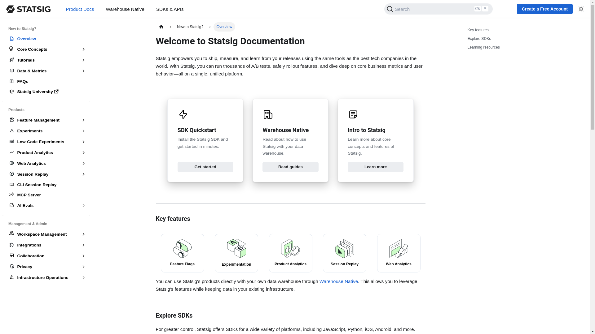 website screenshot of https://statsig-docs.pages.dev/