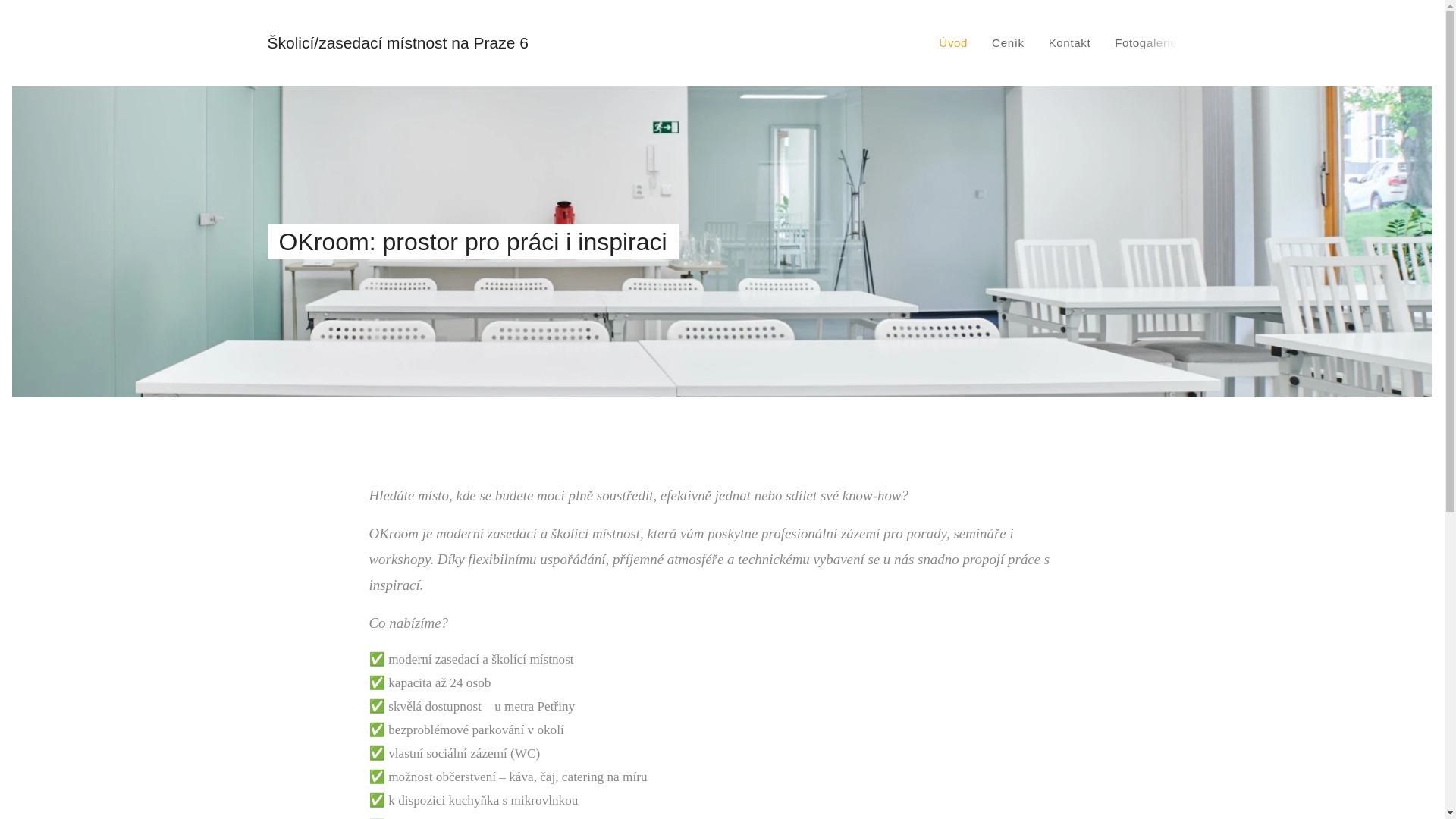 website screenshot of https://okroom.cz/