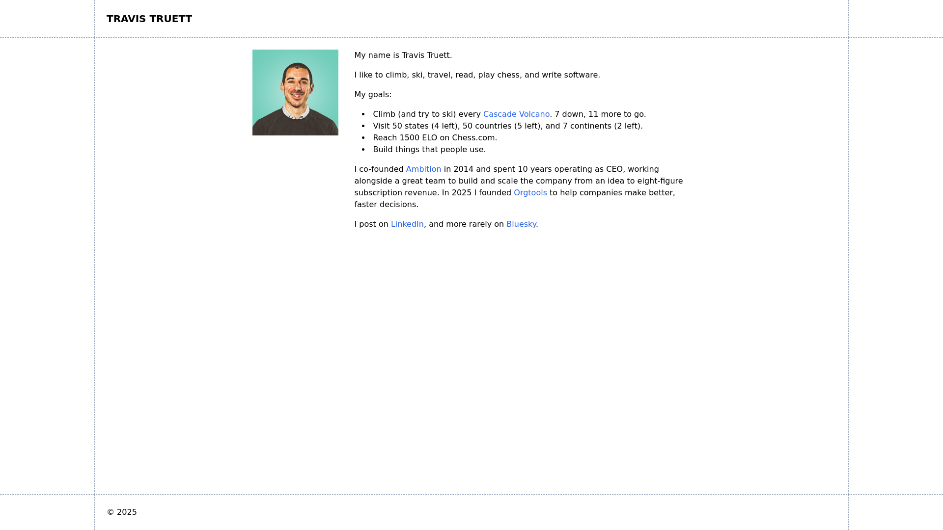 website screenshot of https://travistruett.pages.dev/