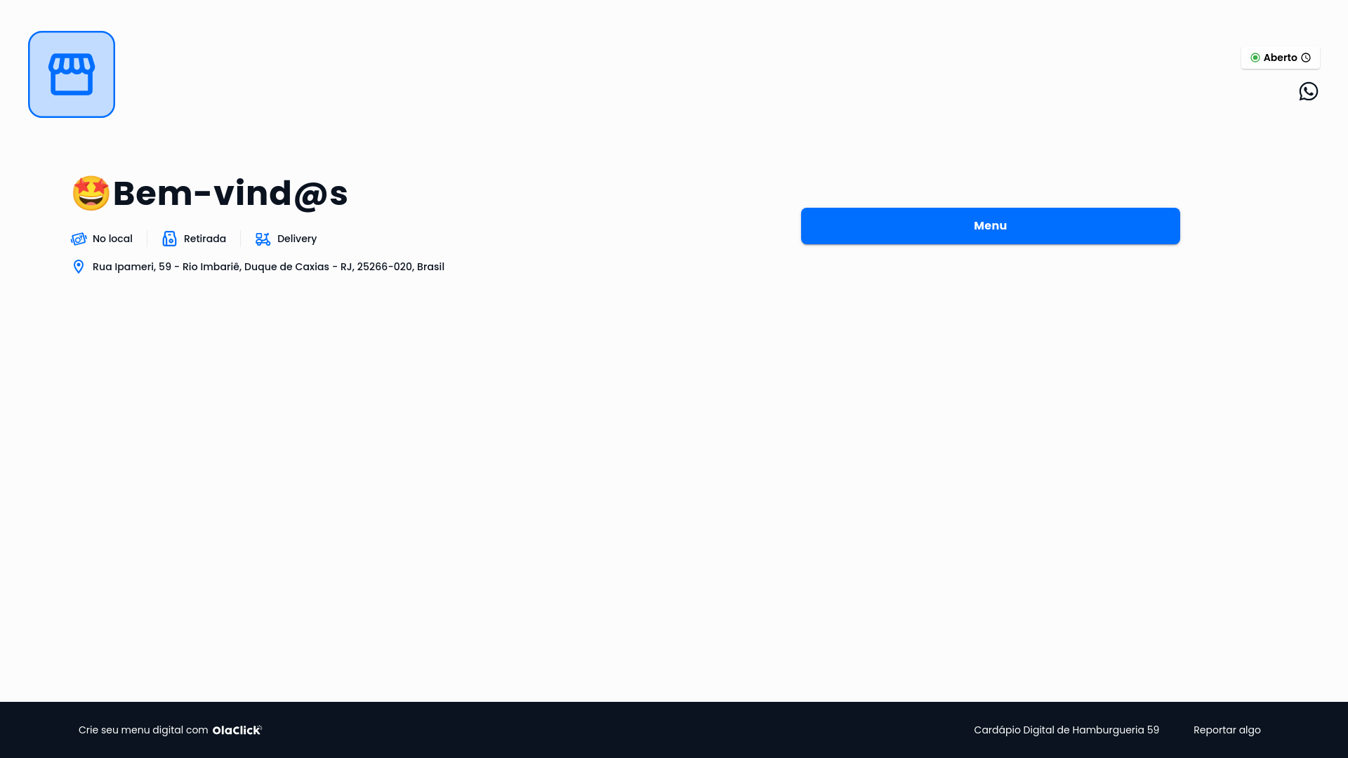 website screenshot of https://hamburgueria59.com/