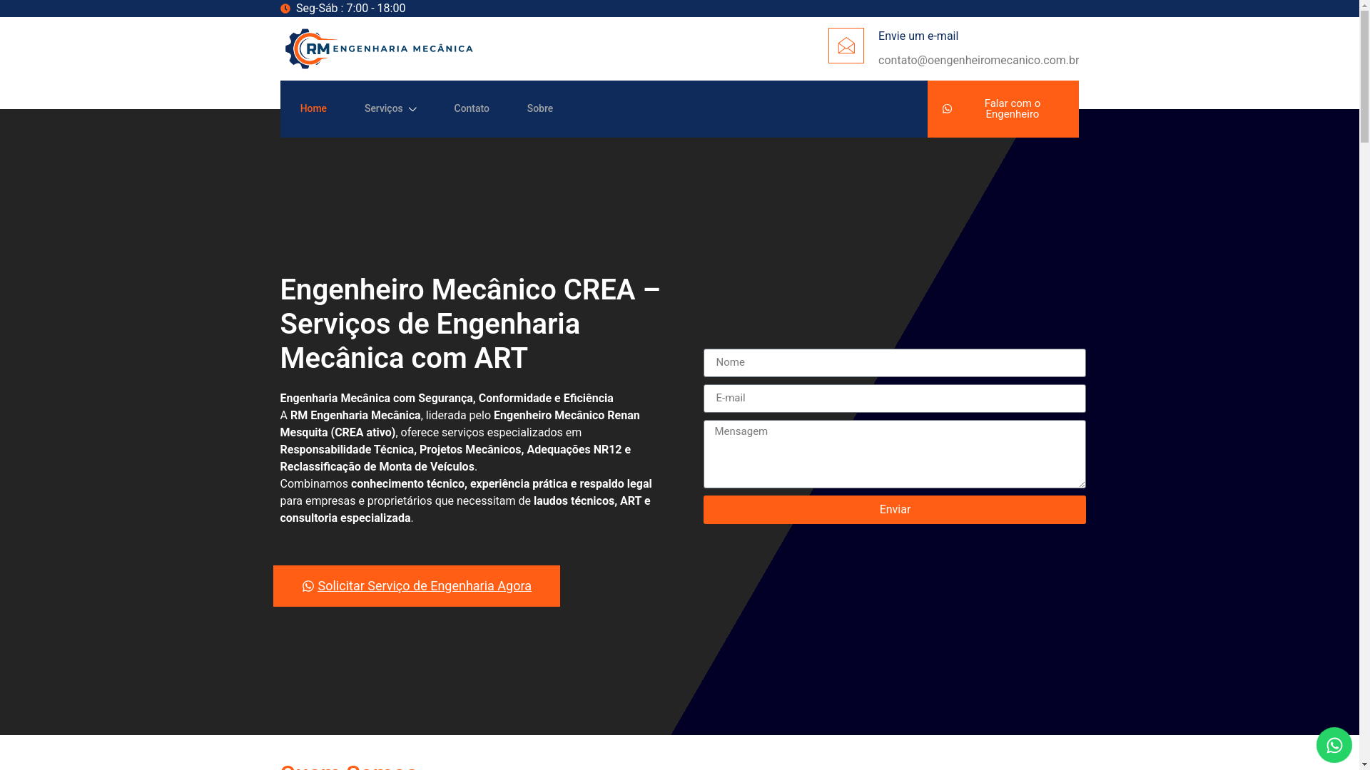 website screenshot of https://engenheirorenanmesquita.com.br/