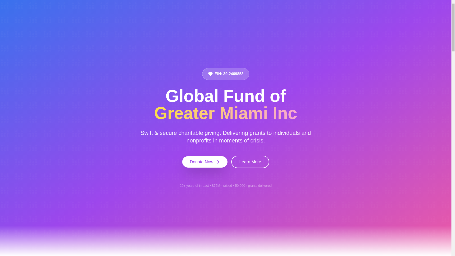 website screenshot of https://globalfundmiami.org/