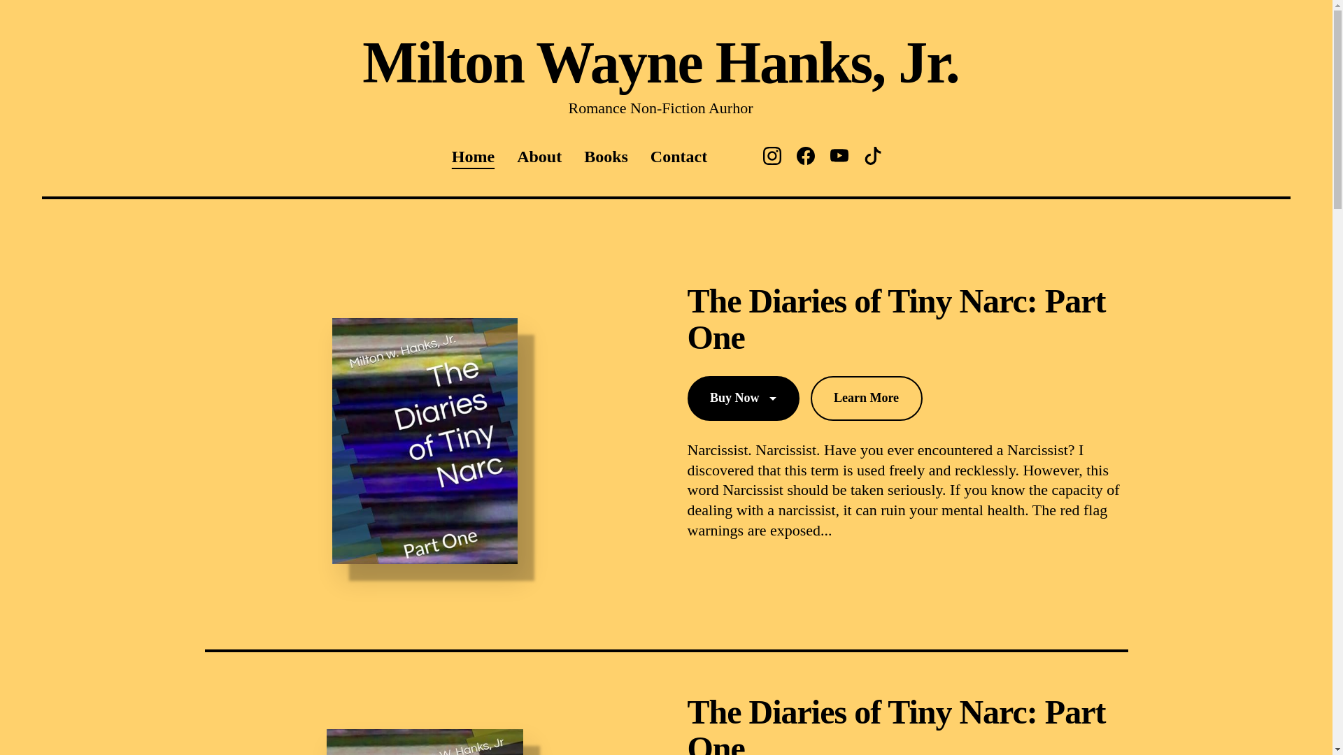 website screenshot of https://miltonwaynehanks.com/