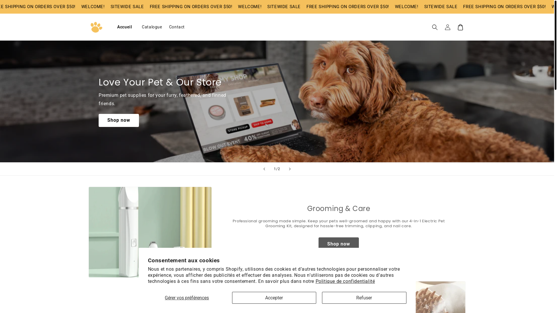 website screenshot of https://novapaw.fr/