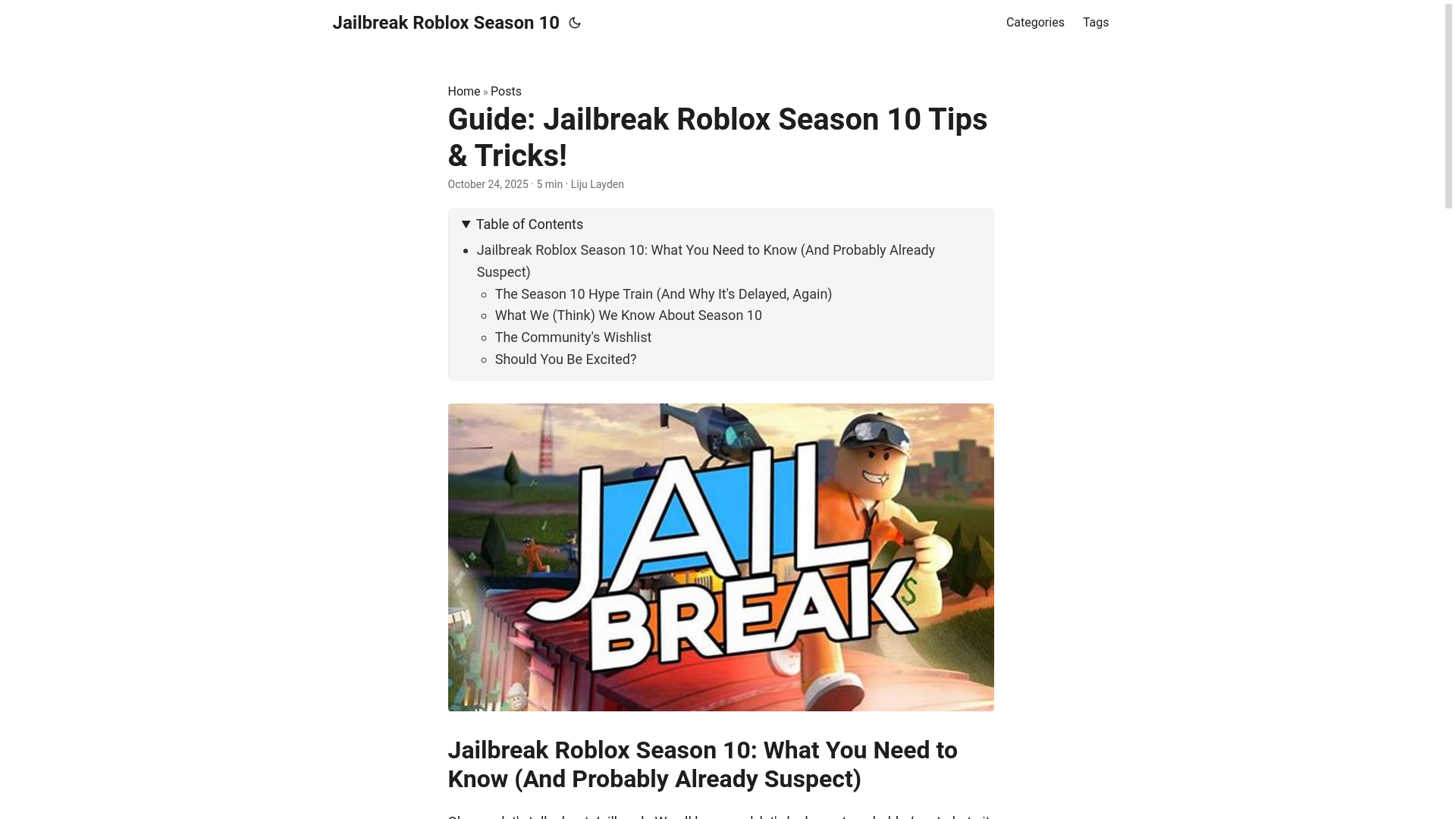 website screenshot of https://jailbreak-roblox-season-10.pages.dev/