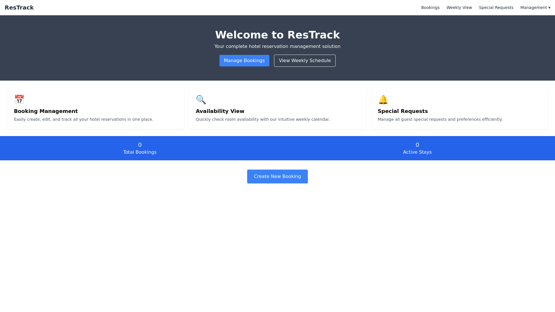 website screenshot of https://restrack.online/