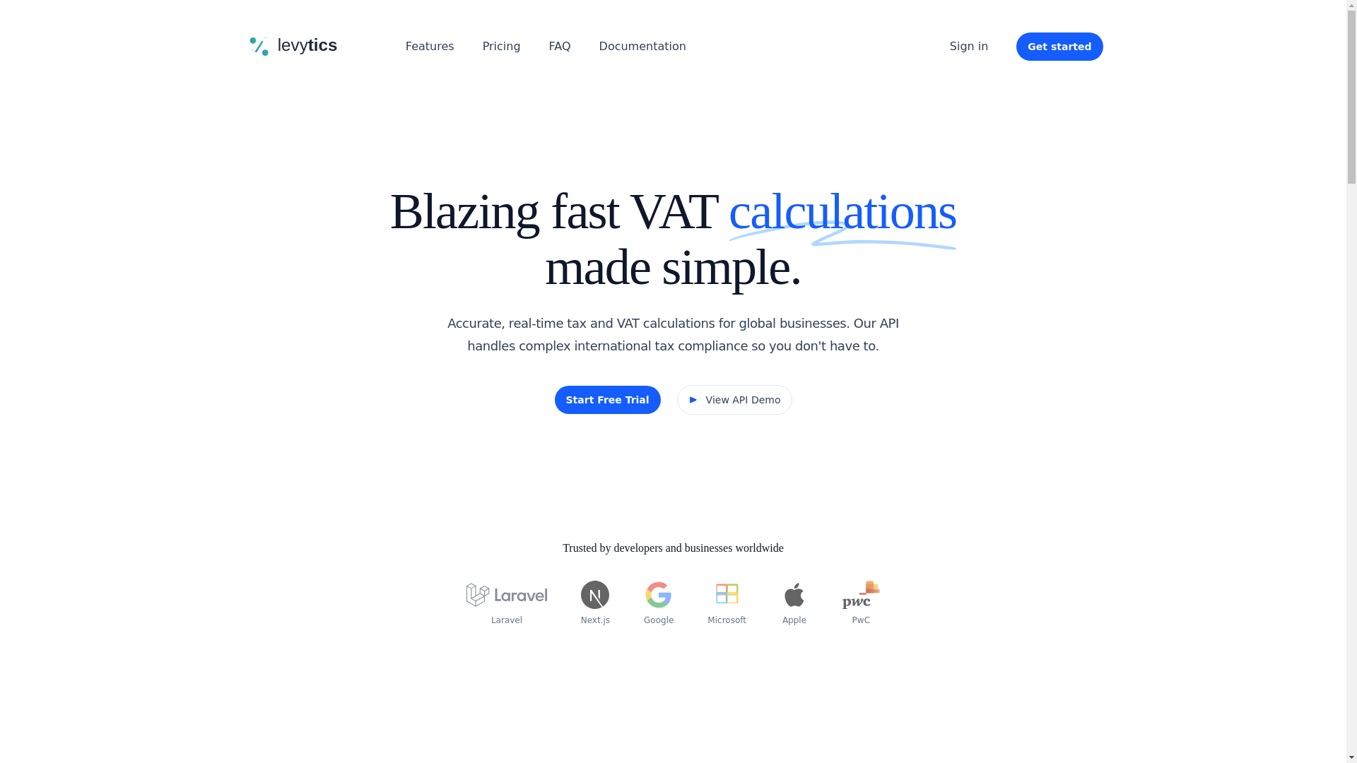 website screenshot of https://levytics-website.pages.dev/