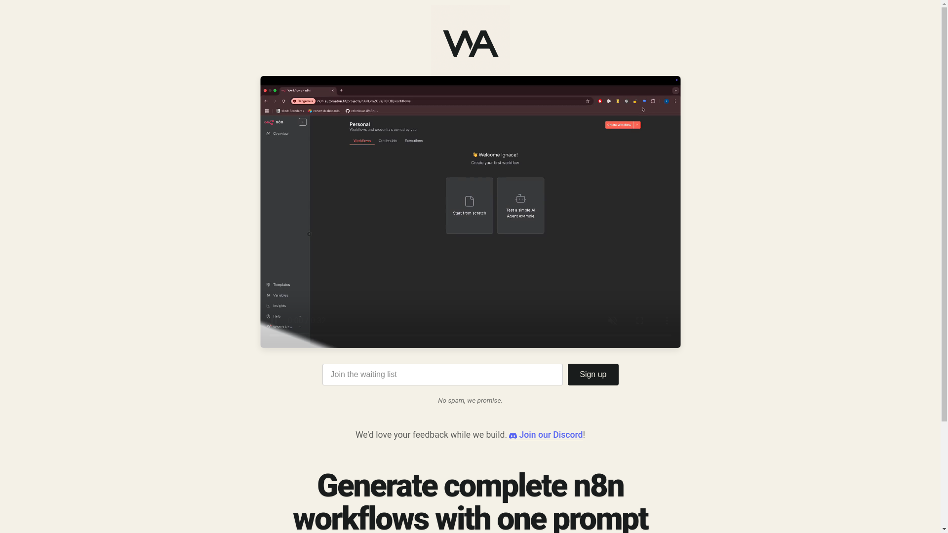 website screenshot of https://workflow-agent-landing.pages.dev/