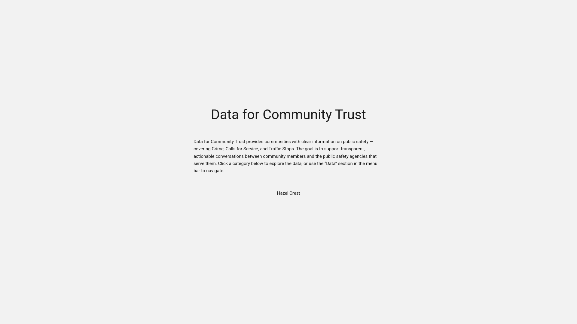 website screenshot of https://dataforcommunitytrust.com/