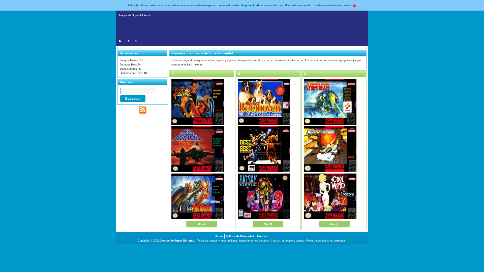 website screenshot of https://supernintendo.com.mx/