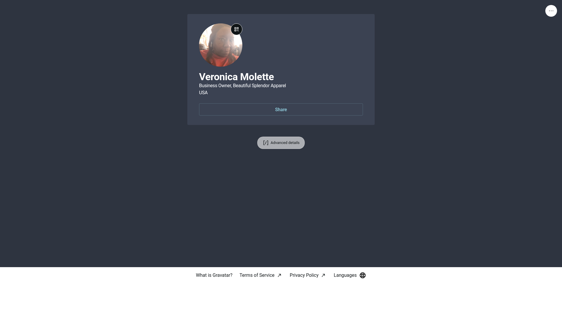 website screenshot of https://veronicamolette.link/