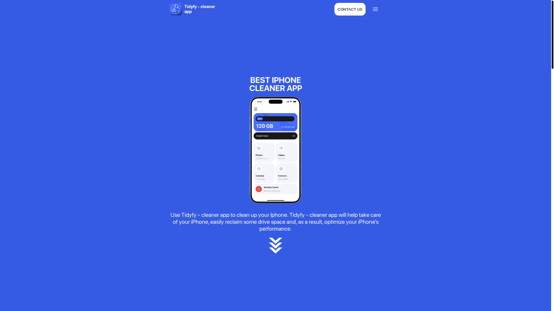 website screenshot of https://tidyfy-cleaner.com/