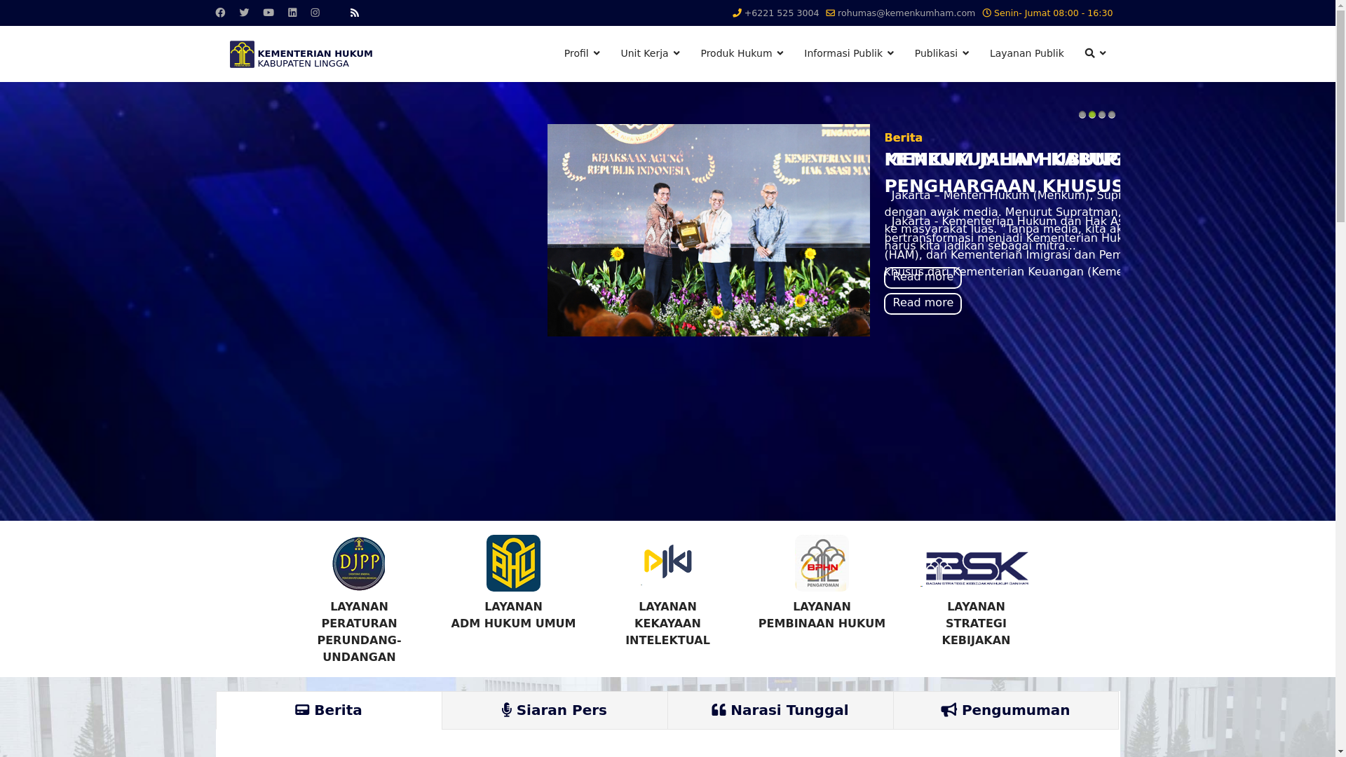 website screenshot of https://kemenkumhamlingga.org/