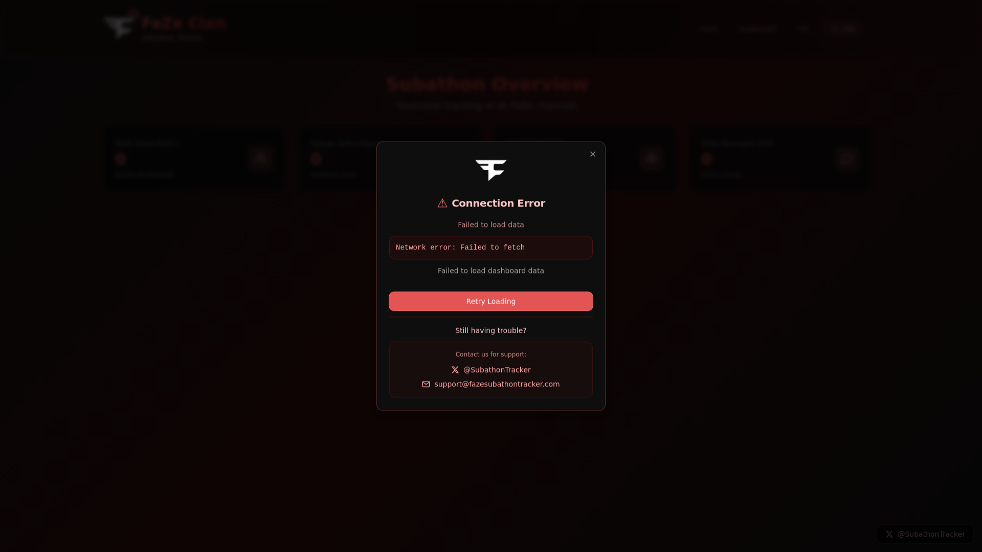 website screenshot of https://faze-subathon-tracker.pages.dev/