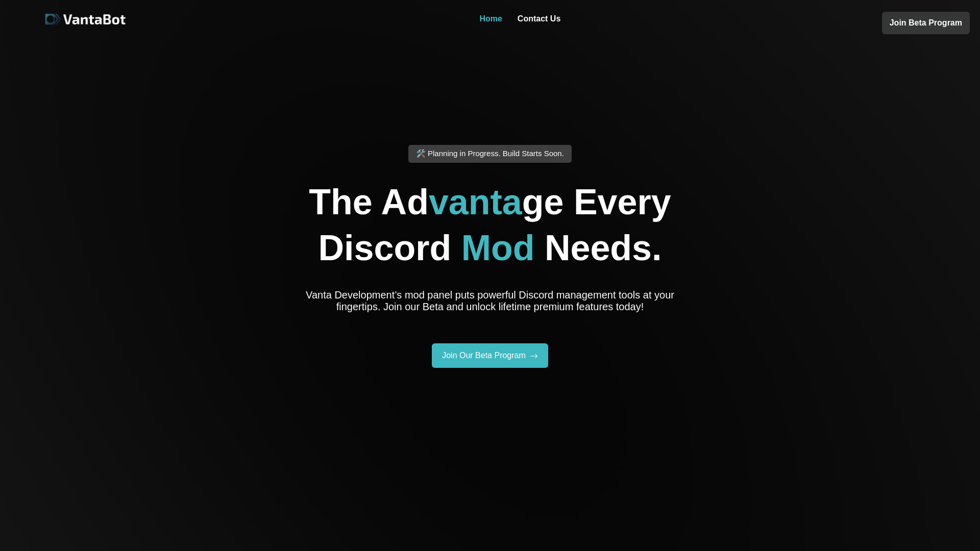 website screenshot of https://vantabot.pages.dev/