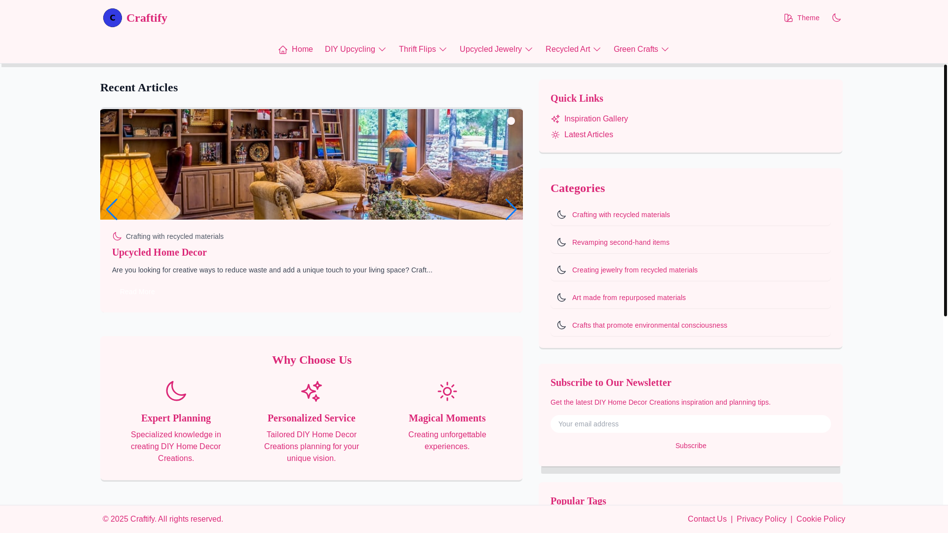 website screenshot of https://diyprocreations.live/