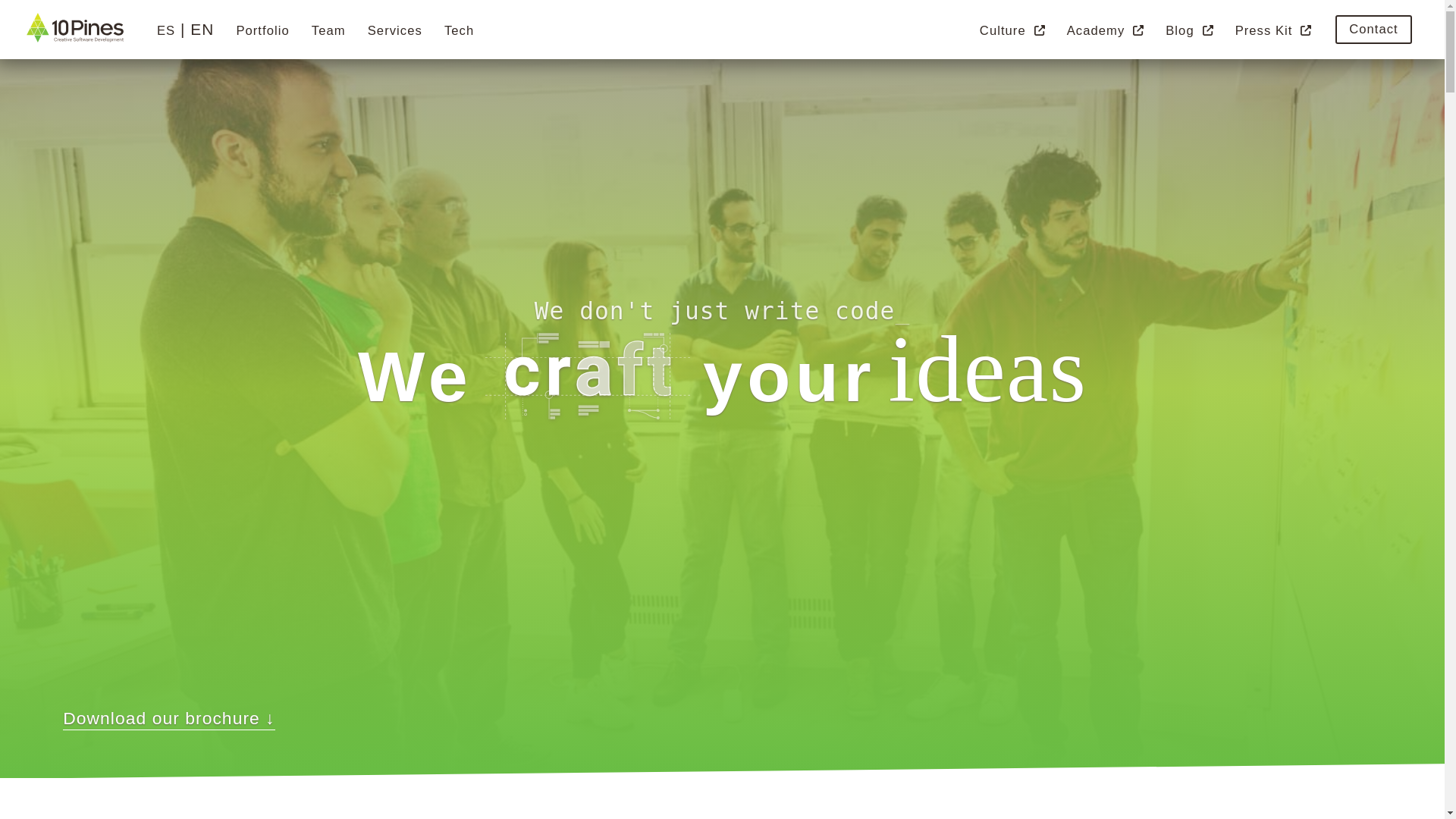 website screenshot of https://10pines-landing-page.pages.dev/
