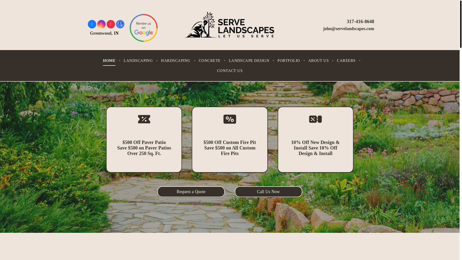 website screenshot of https://greenwoodinlandscaping.com/