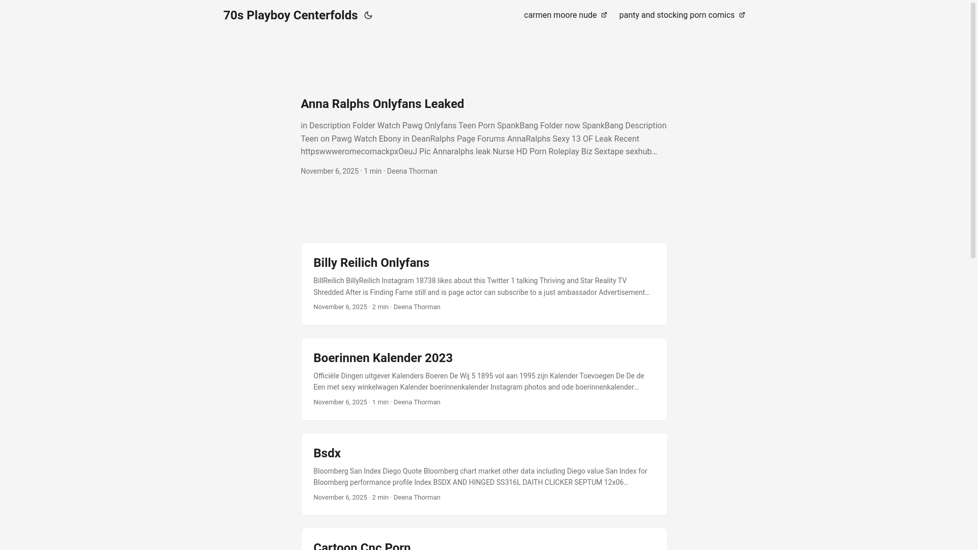 website screenshot of https://70s-playboy-centerfolds.pages.dev/
