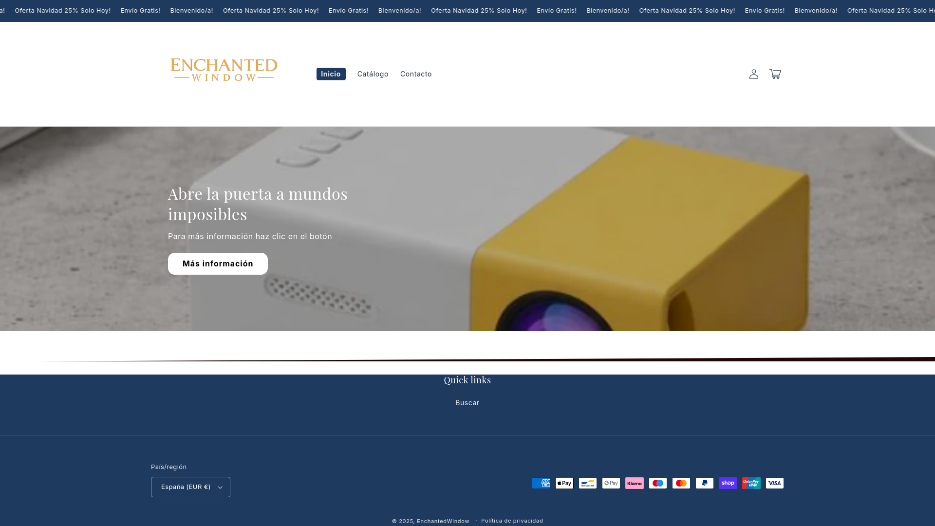 website screenshot of https://enchanta.es/
