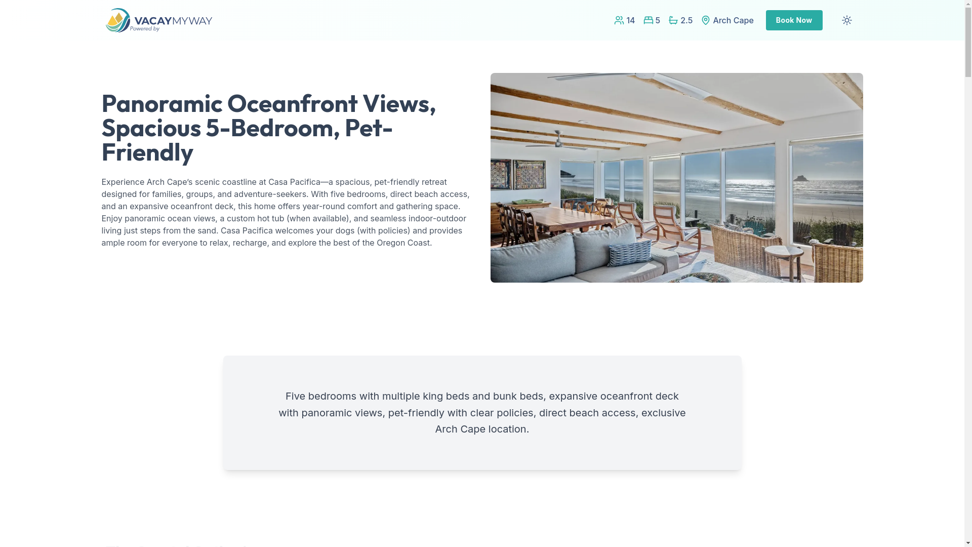 website screenshot of https://awecape.vacations/