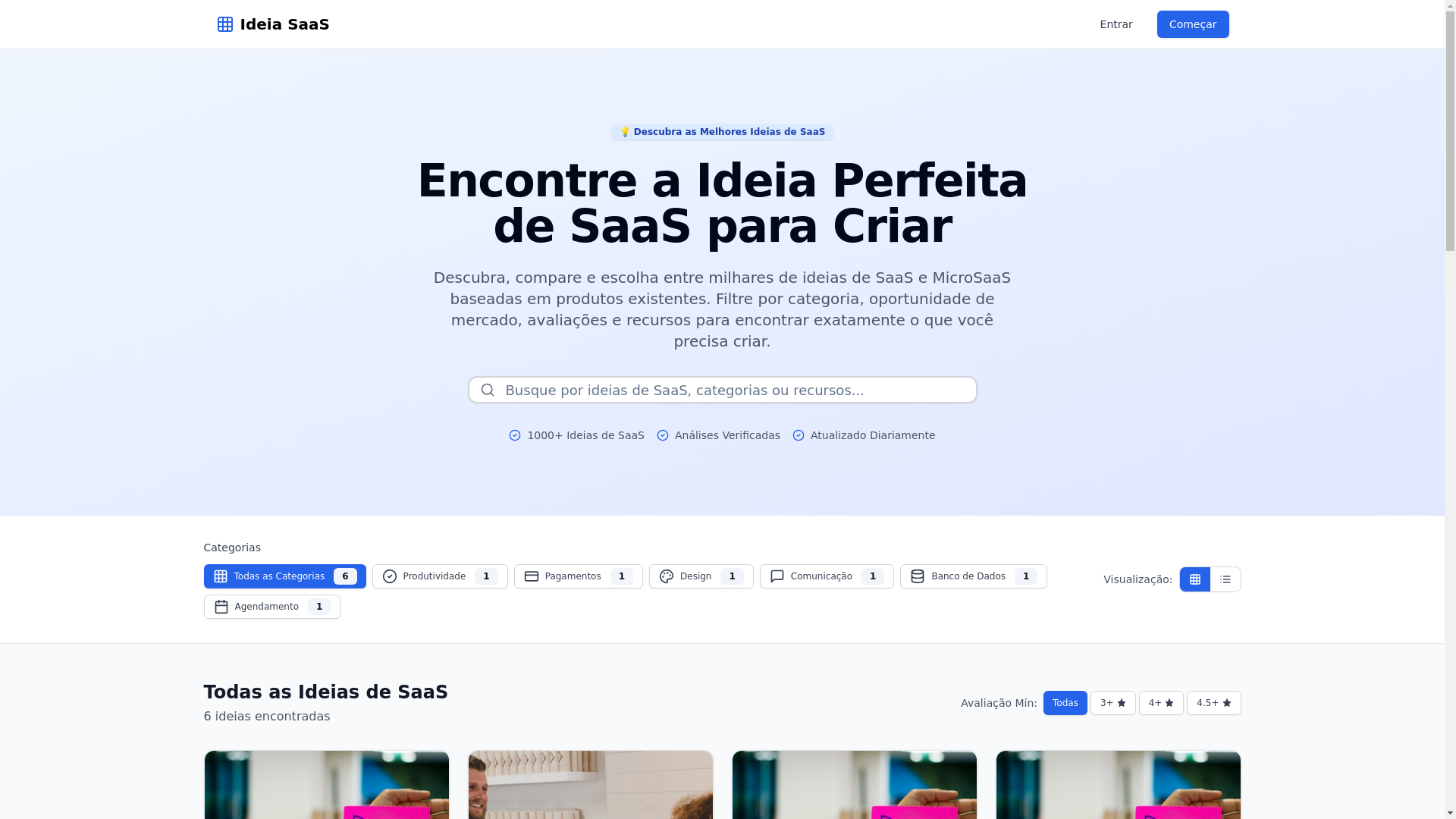 website screenshot of https://ideiasaas.com.br/