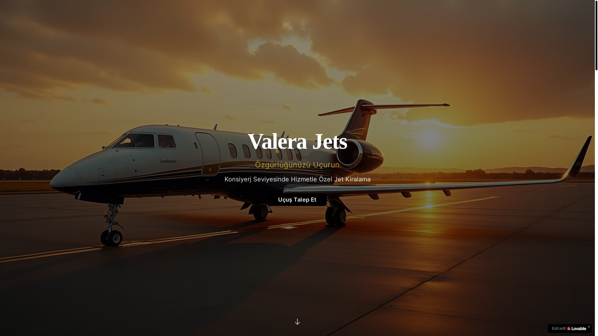 website screenshot of https://valerajets.com/