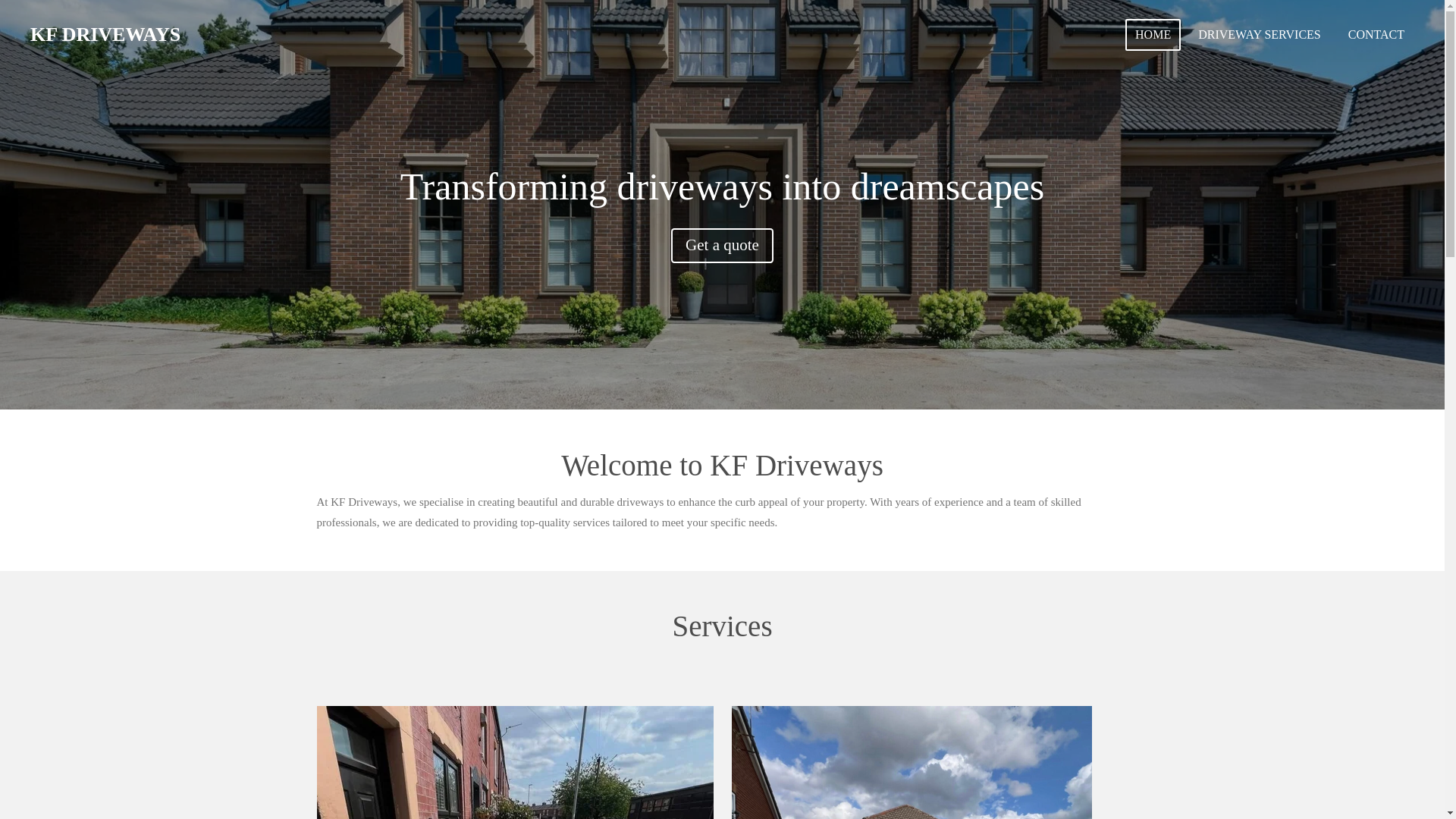 website screenshot of https://kfdriveways.com/