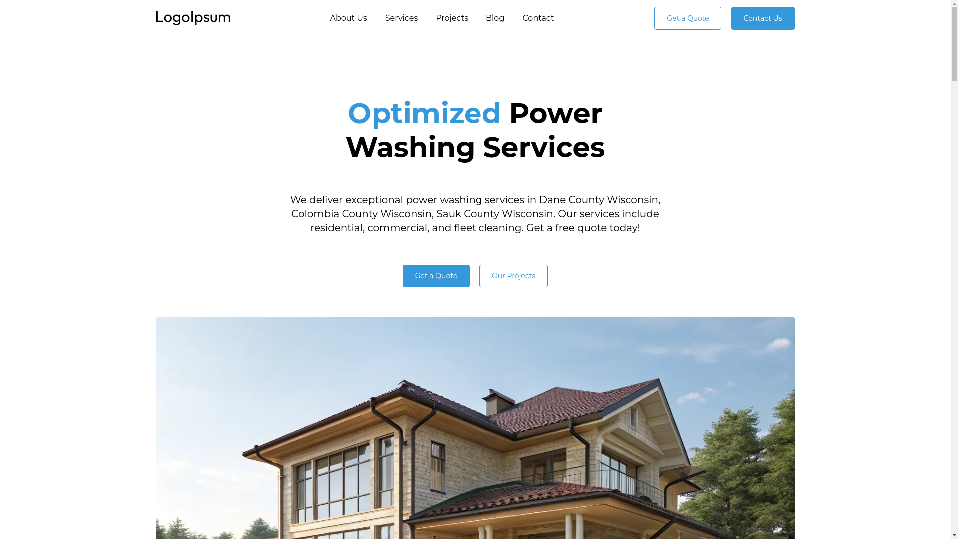 website screenshot of https://optimizedpressurewashing.com/