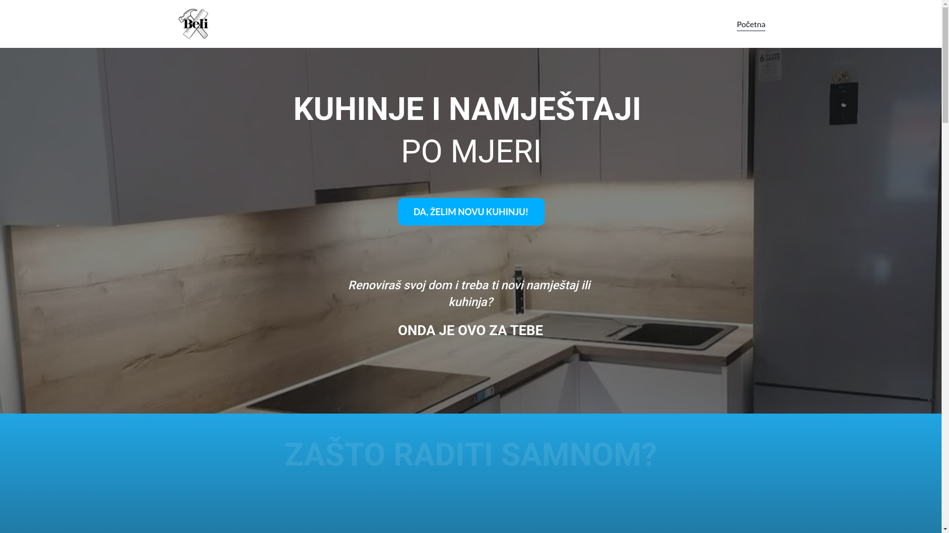 website screenshot of https://kuhinjeinamjestaj.com/