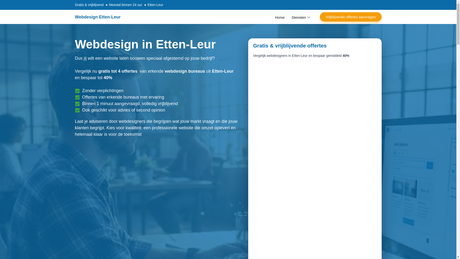 website screenshot of https://webdesignetten-leur.nl/