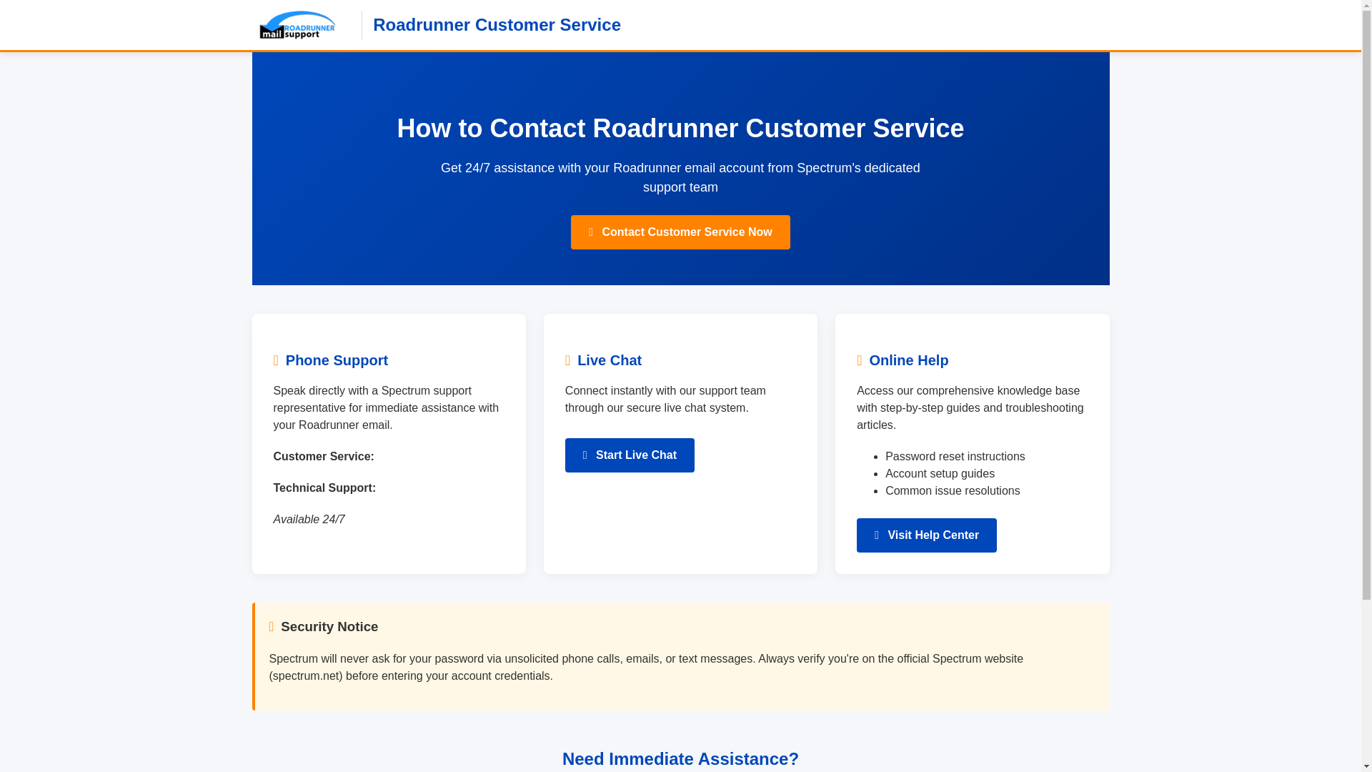website screenshot of https://roadrunner-customer-service-eo4.pages.dev/
