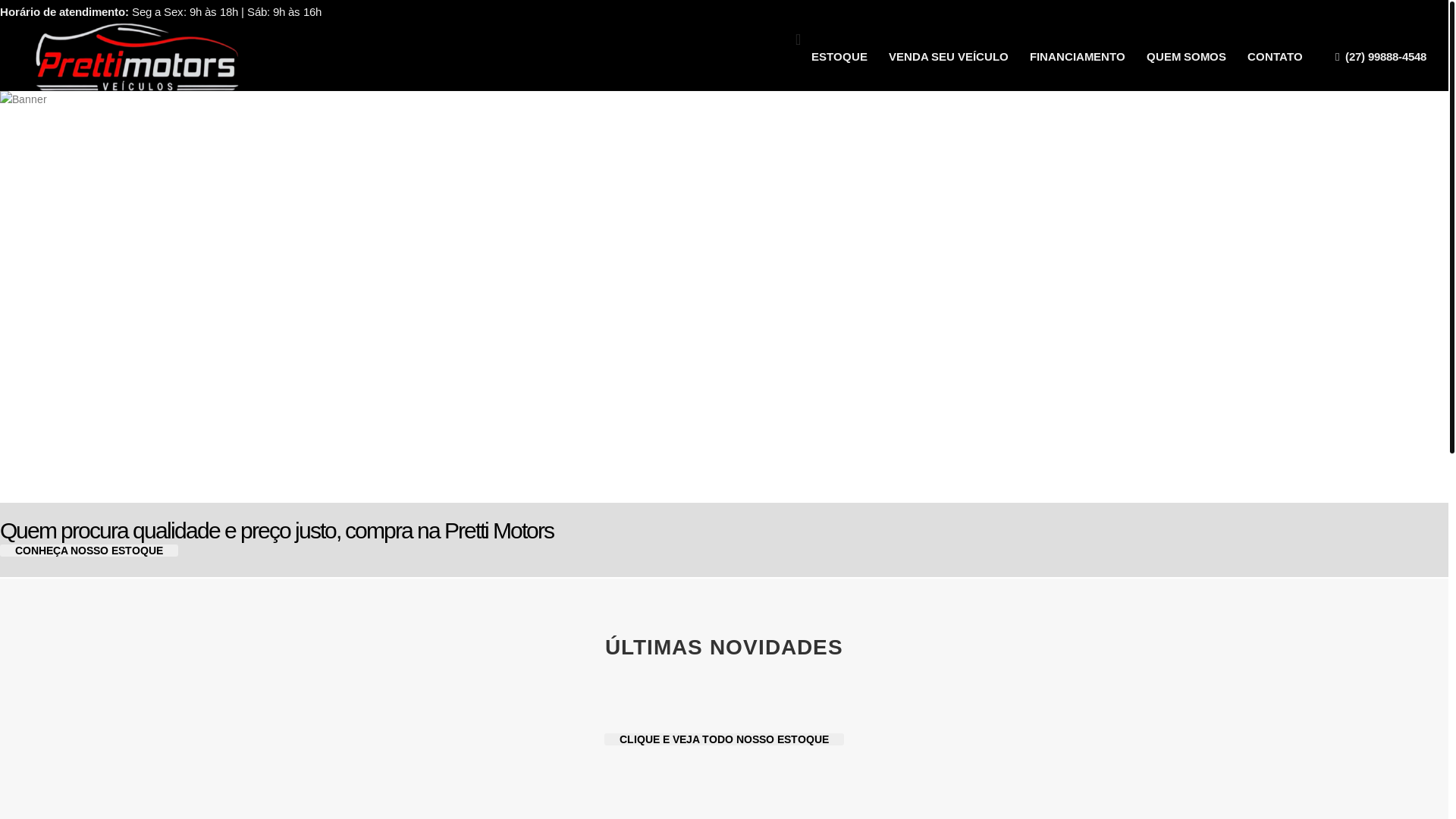 website screenshot of https://prettimotorslinhares.com.br/
