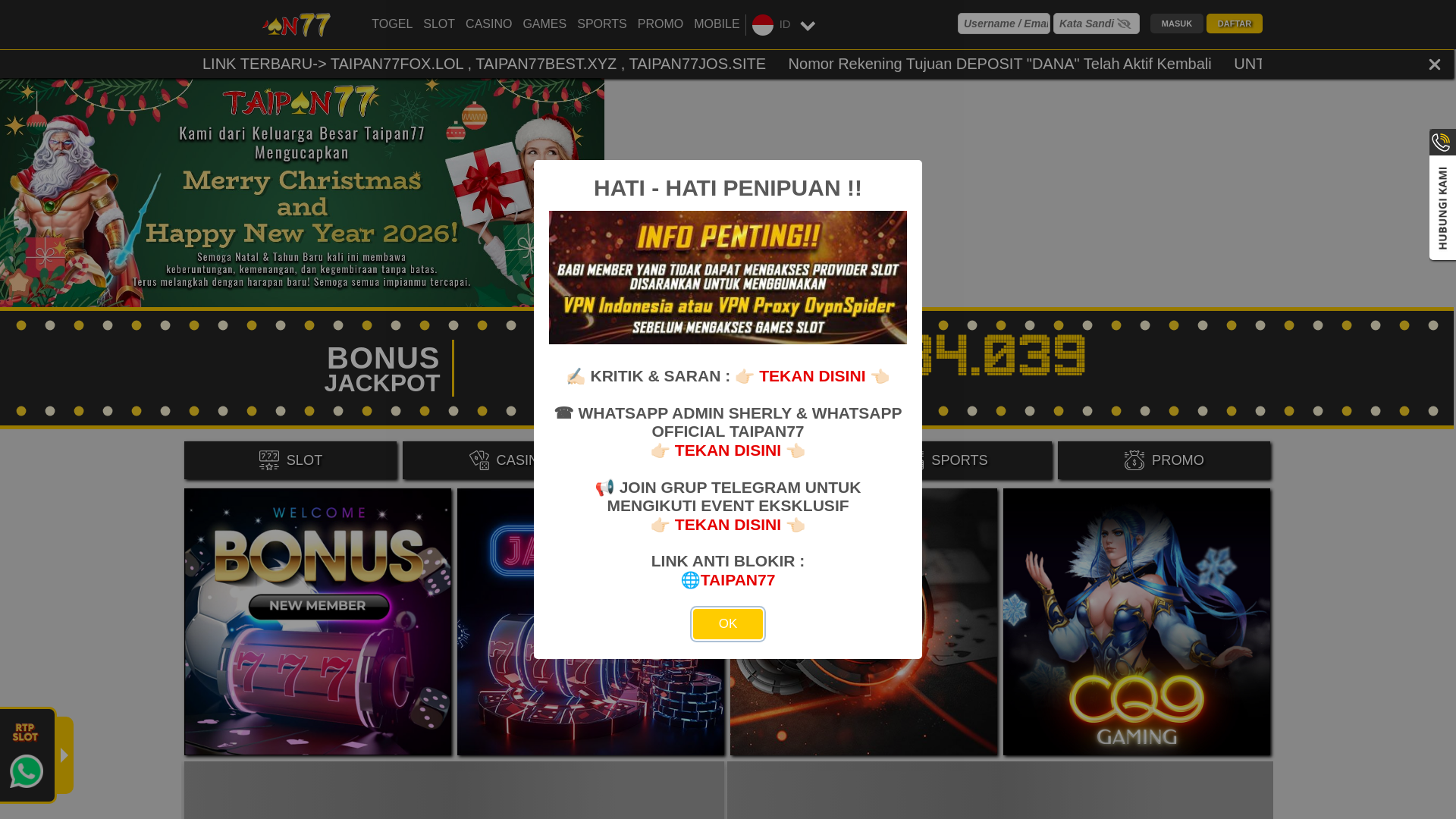 website screenshot of https://taipan77gis.com/