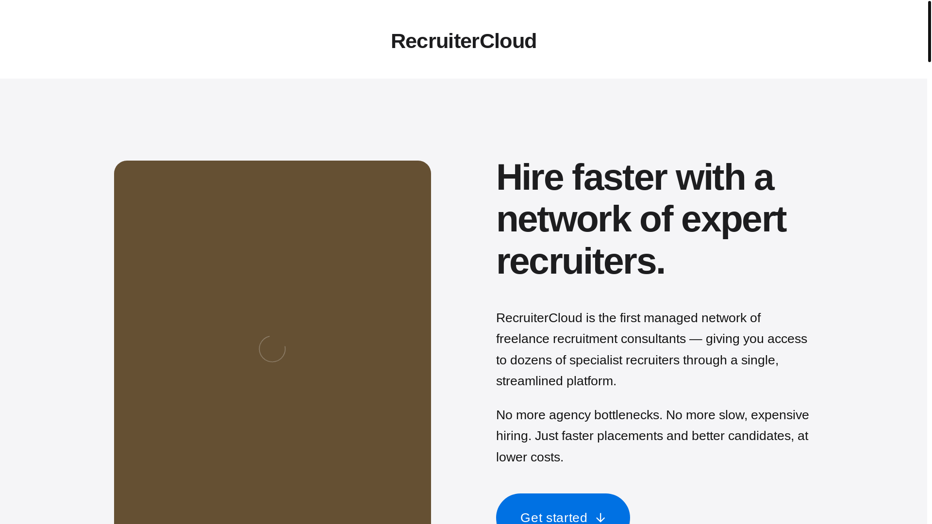 website screenshot of https://recruitercloud.co/