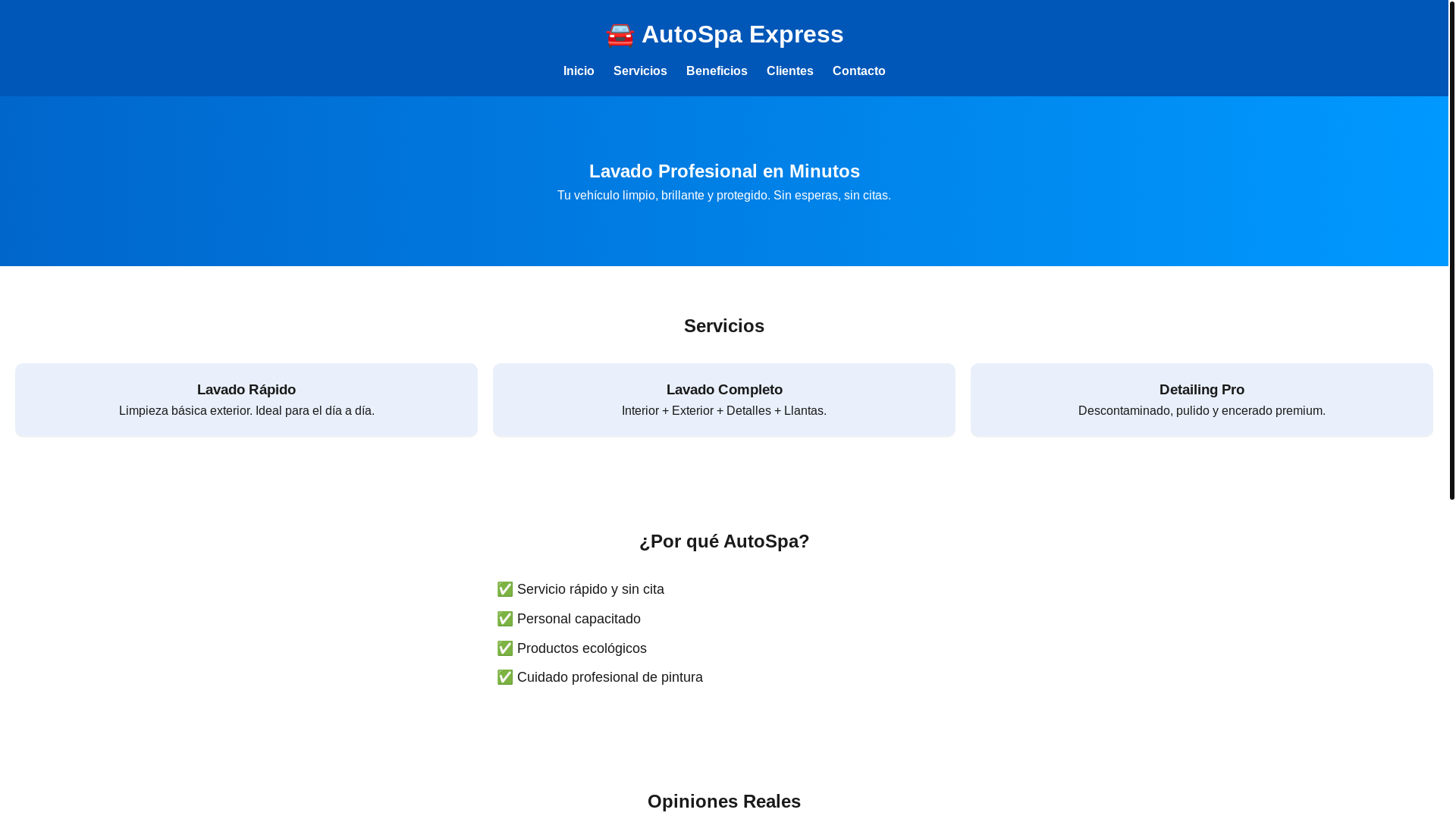 website screenshot of https://autolavadoserver.pages.dev/