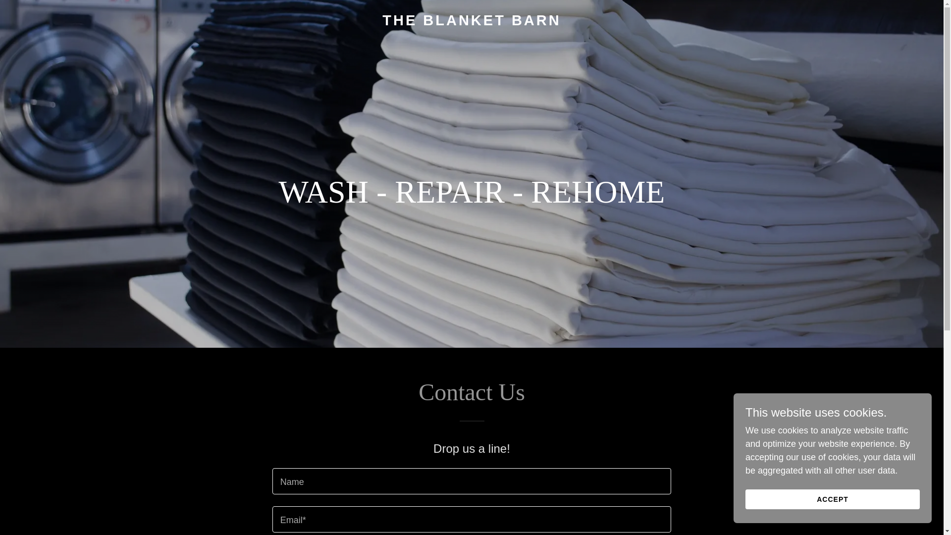 website screenshot of https://theblanketbarn.ca/