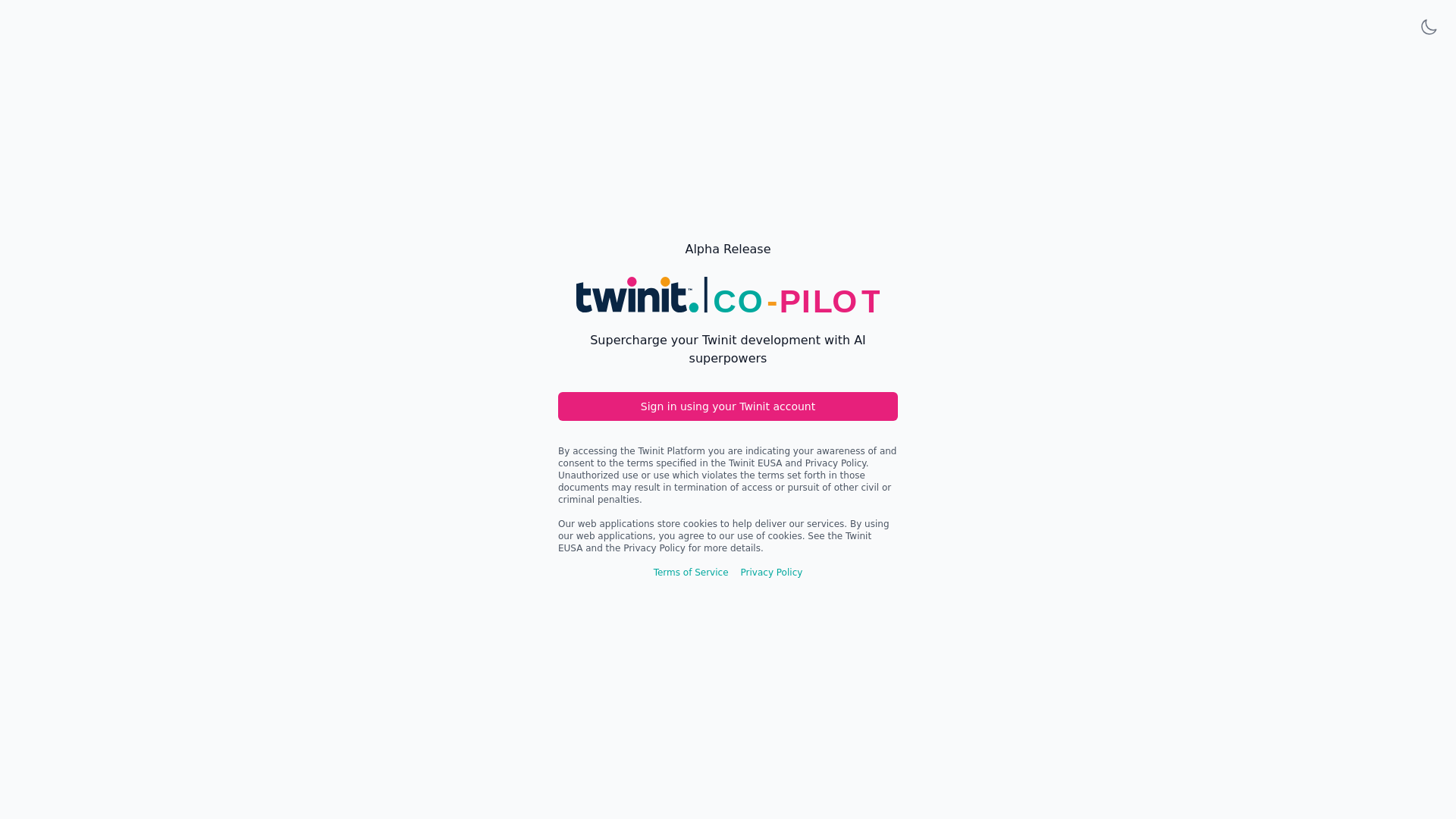 website screenshot of https://twinit-co-pilot-frontend.pages.dev/